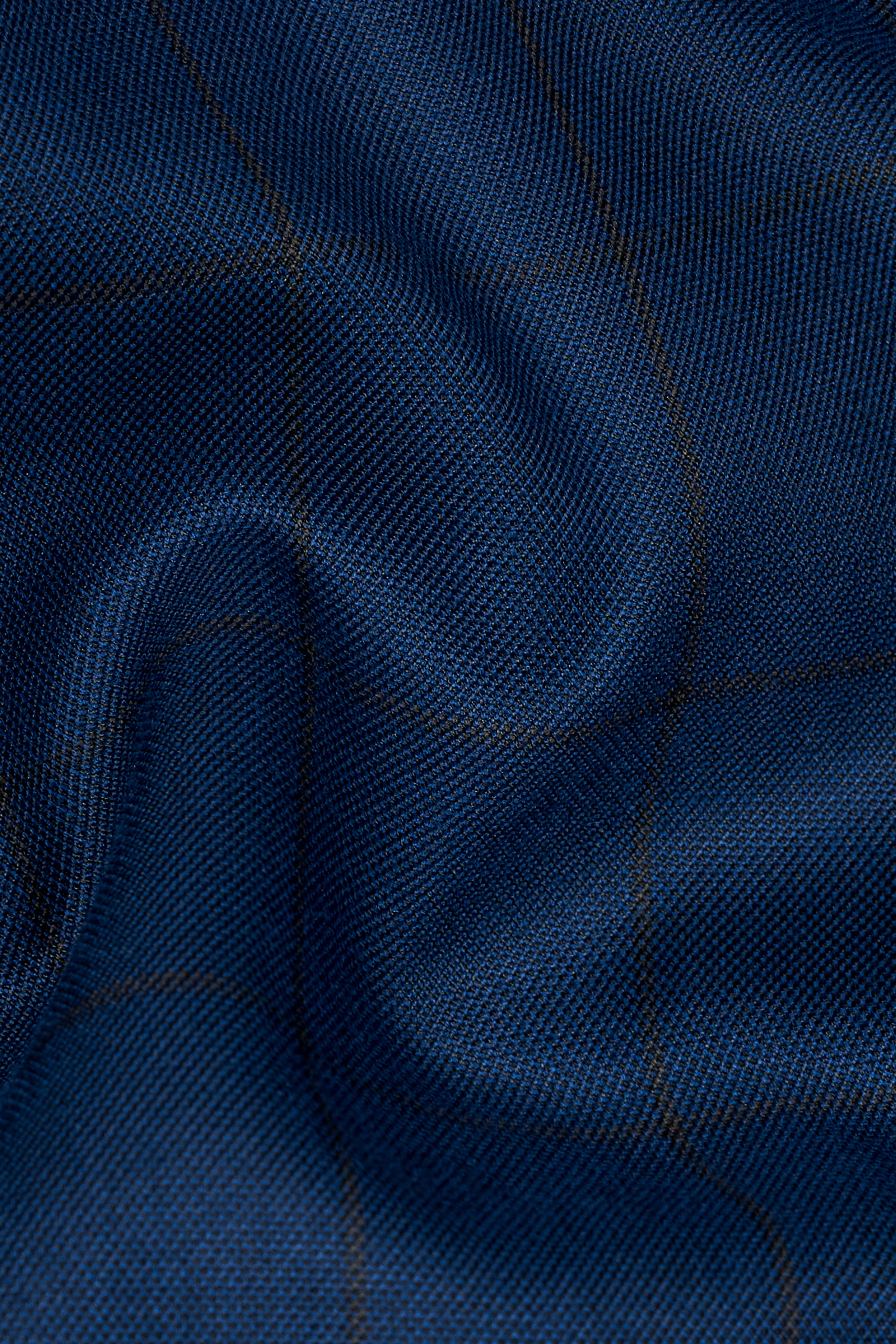 Tangaroa Blue and Subtle Black Checkered Wool Rich Blazer BL2871-SB-36, BL2871-SB-38, BL2871-SB-40, BL2871-SB-42, BL2871-SB-44, BL2871-SB-46, BL2871-SB-48, BL2871-SB-50, BL2871-SB-71, BL2871-SB-54, BL2871-SB-56, BL2871-SB-58, BL2871-SB-60