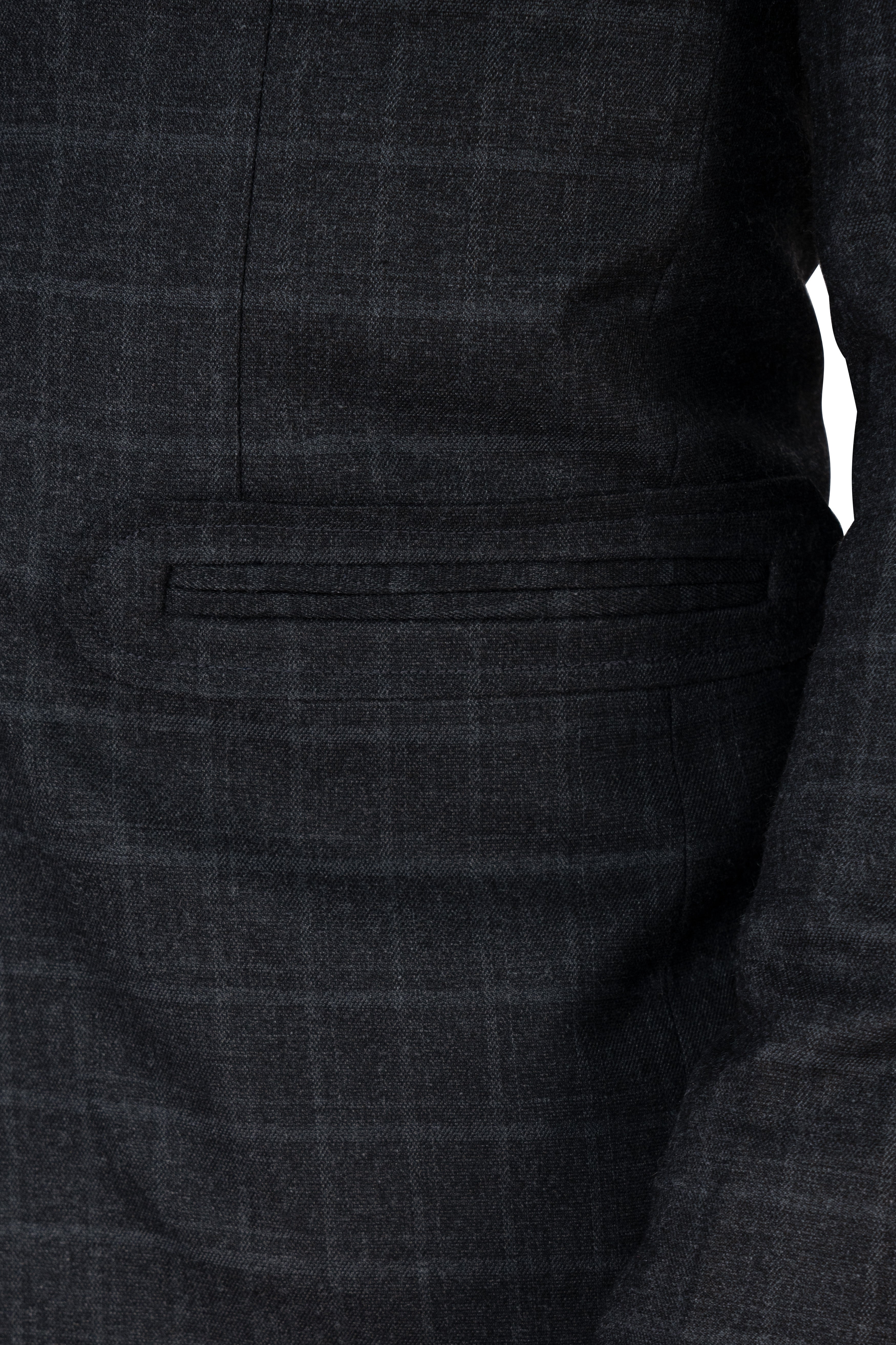 Vulcan Black with Marengo Gray Windowpane Tweed Designer Blazer BL2875-SB-D320-36, BL2875-SB-D320-38, BL2875-SB-D320-40, BL2875-SB-D320-42, BL2875-SB-D320-44, BL2875-SB-D320-46, BL2875-SB-D320-48, BL2875-SB-D320-50, BL2875-SB-D320-75-SB, BL2875-SB-D320-54, BL2875-SB-D320-56, BL2875-SB-D320-58, BL2875-SB-D320-60