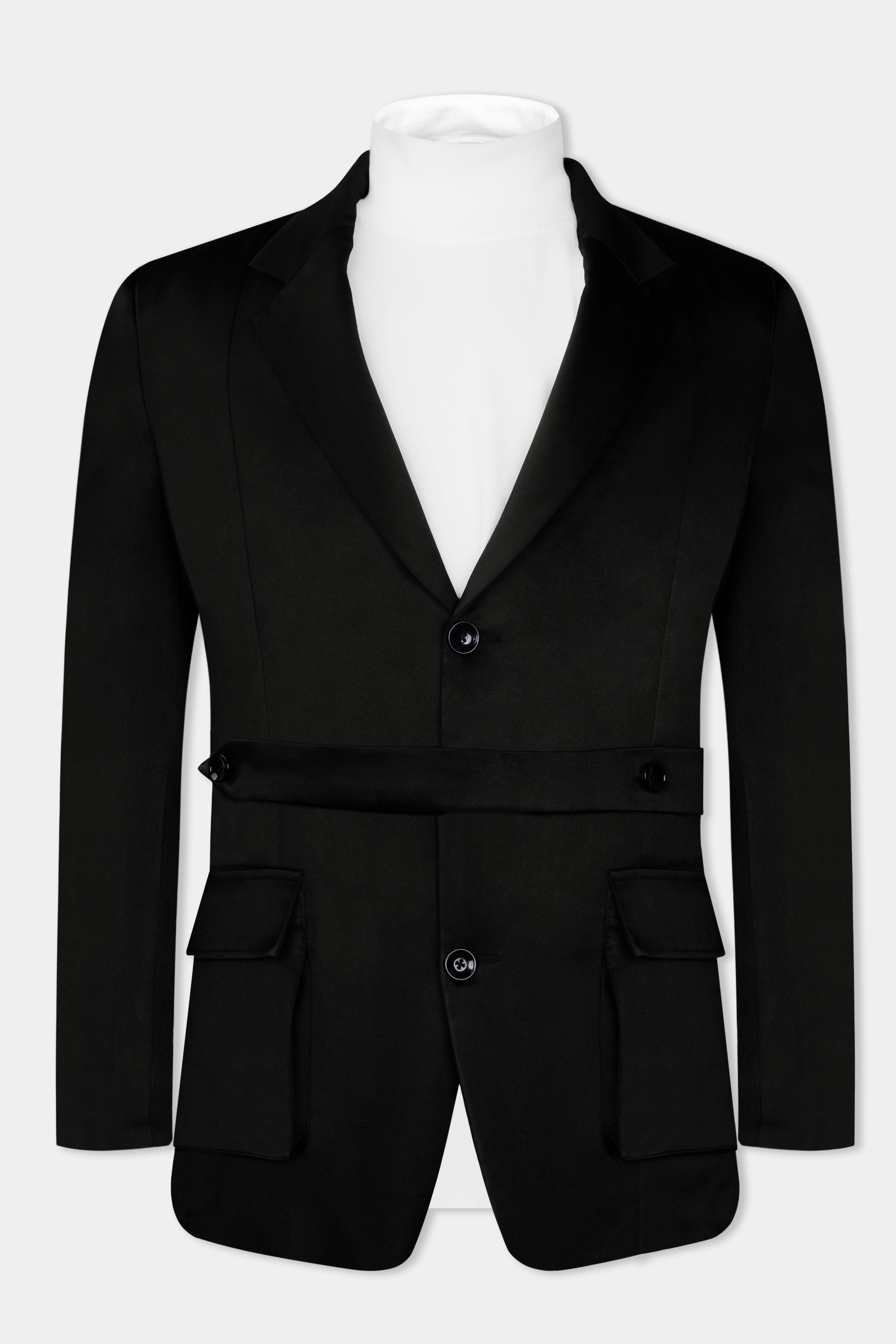 Jade Black Wool Rich Designer Blazer  BL2895-D443-36, BL2895-D443-38, BL2895-D443-40, BL2895-D443-42, BL2895-D443-44, BL2895-D443-46, BL2895-D443-48, BL2895-D443-50, BL2895-D443-52, BL2895-D443-54, BL2895-D443-56, BL2895-D443-58, BL2895-D443-60