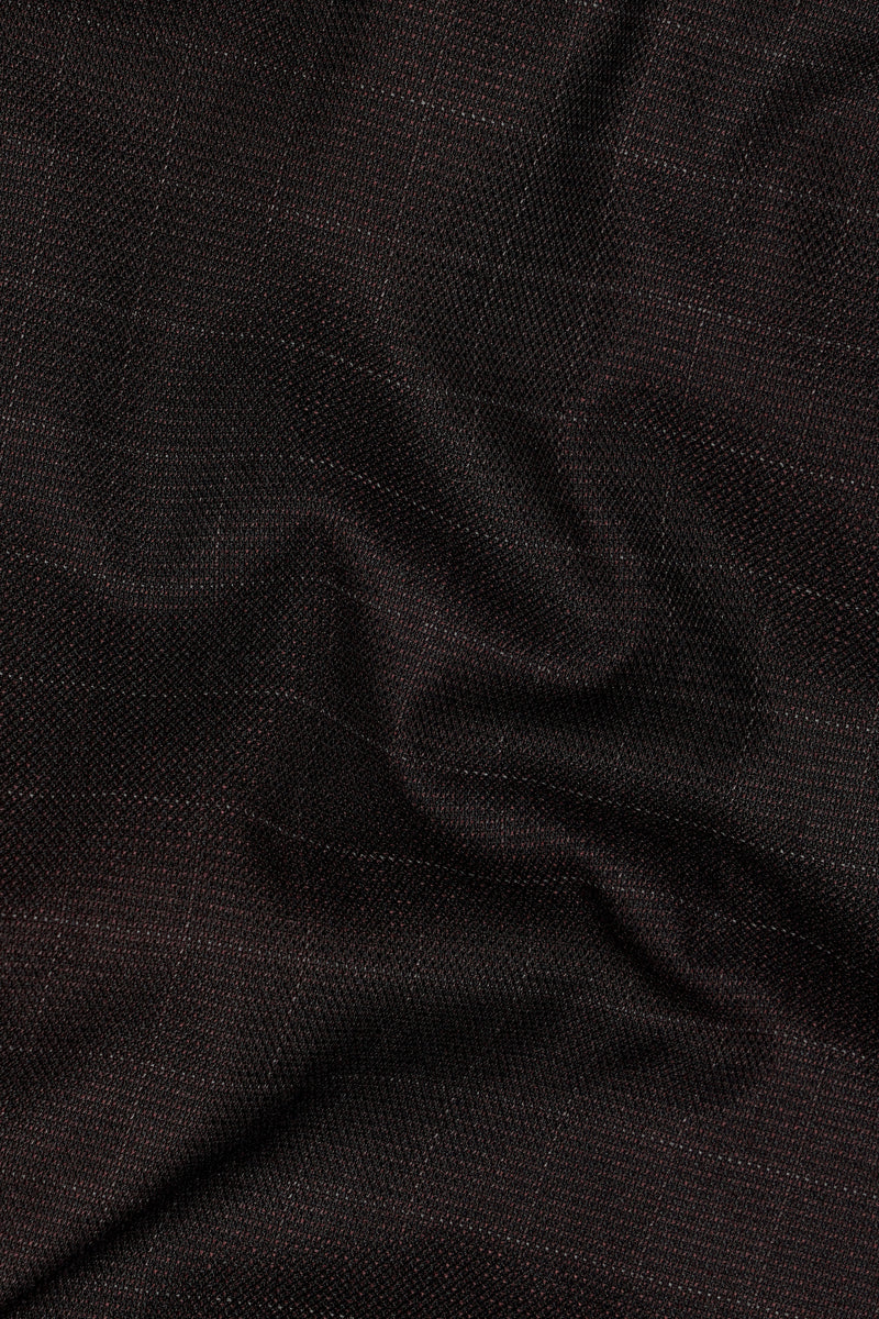 Gondola Brown Checkered and Embroidered Wool Rich Designer Blazer