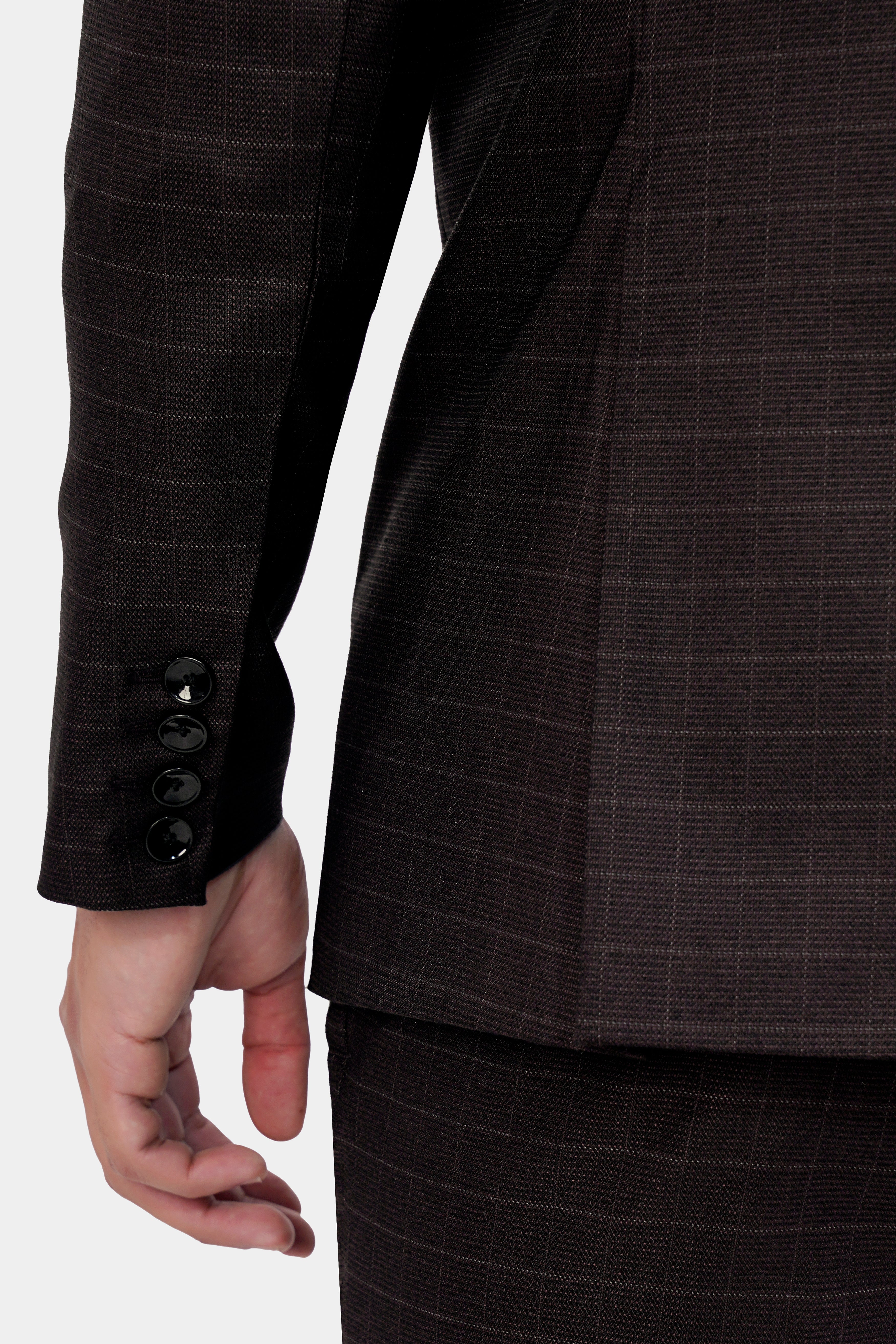 Gondola Brown Checkered and Embroidered Wool Rich Designer Blazer BL2902-SB-D50-36, BL2902-SB-D50-38, BL2902-SB-D50-40, BL2902-SB-D50-42, BL2902-SB-D50-44, BL2902-SB-D50-46, BL2902-SB-D50-48, BL2902-SB-D50-50, BL2902-SB-D50-52, BL2902-SB-D50-54, BL2902-SB-D50-56, BL2902-SB-D50-58, BL2902-SB-D50-60