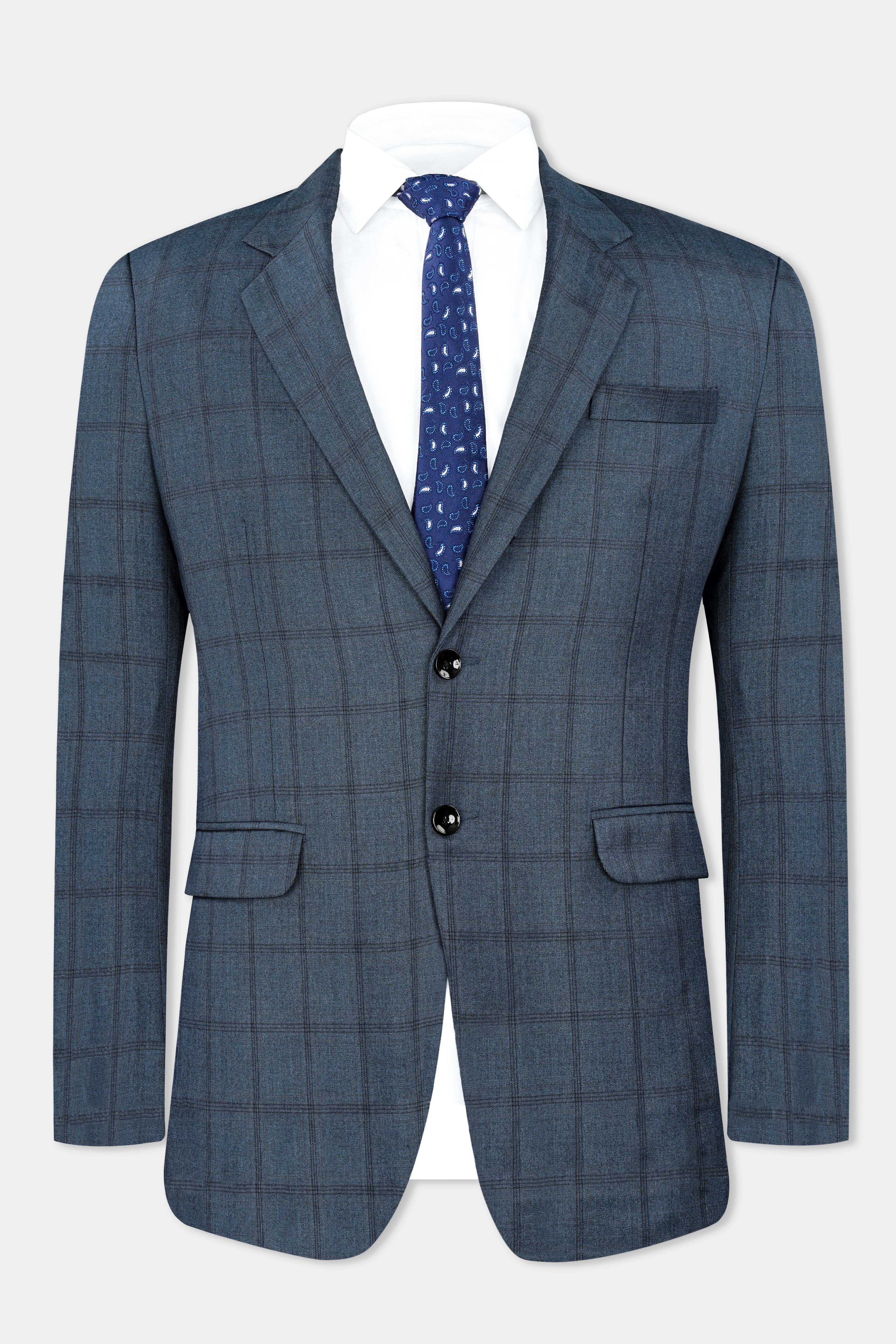 Bayoux Gray Plaid Wool Rich Blazer BL2906-SB-36, BL2906-SB-38, BL2906-SB-40, BL2906-SB-42, BL2906-SB-44, BL2906-SB-46, BL2906-SB-48, BL2906-SB-50, BL2906-SB-52, BL2906-SB-54, BL2906-SB-56, BL2906-SB-58, BL2906-SB-60