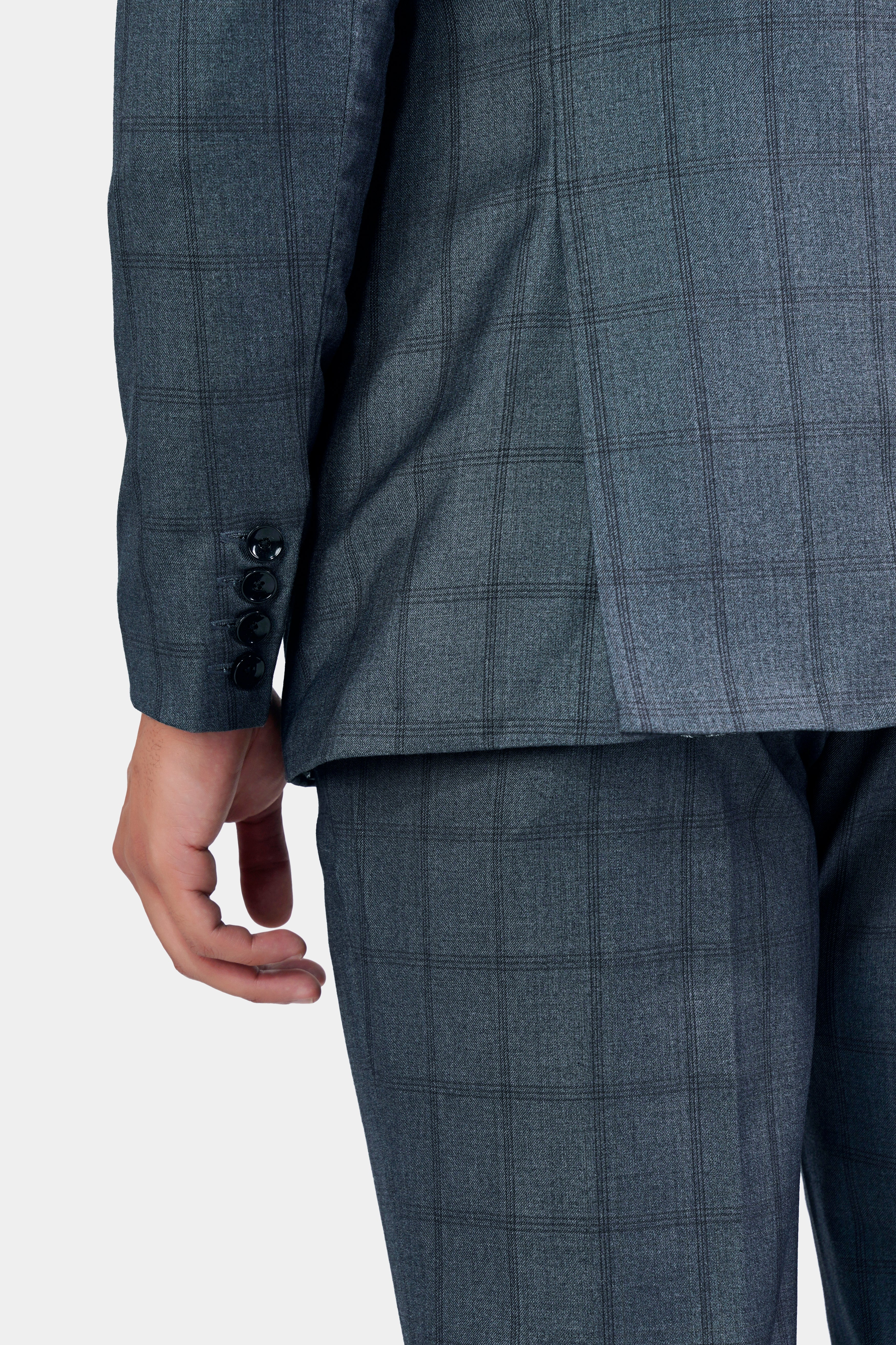 Bayoux Gray Plaid Wool Rich Blazer BL2906-SB-36, BL2906-SB-38, BL2906-SB-40, BL2906-SB-42, BL2906-SB-44, BL2906-SB-46, BL2906-SB-48, BL2906-SB-50, BL2906-SB-52, BL2906-SB-54, BL2906-SB-56, BL2906-SB-58, BL2906-SB-60