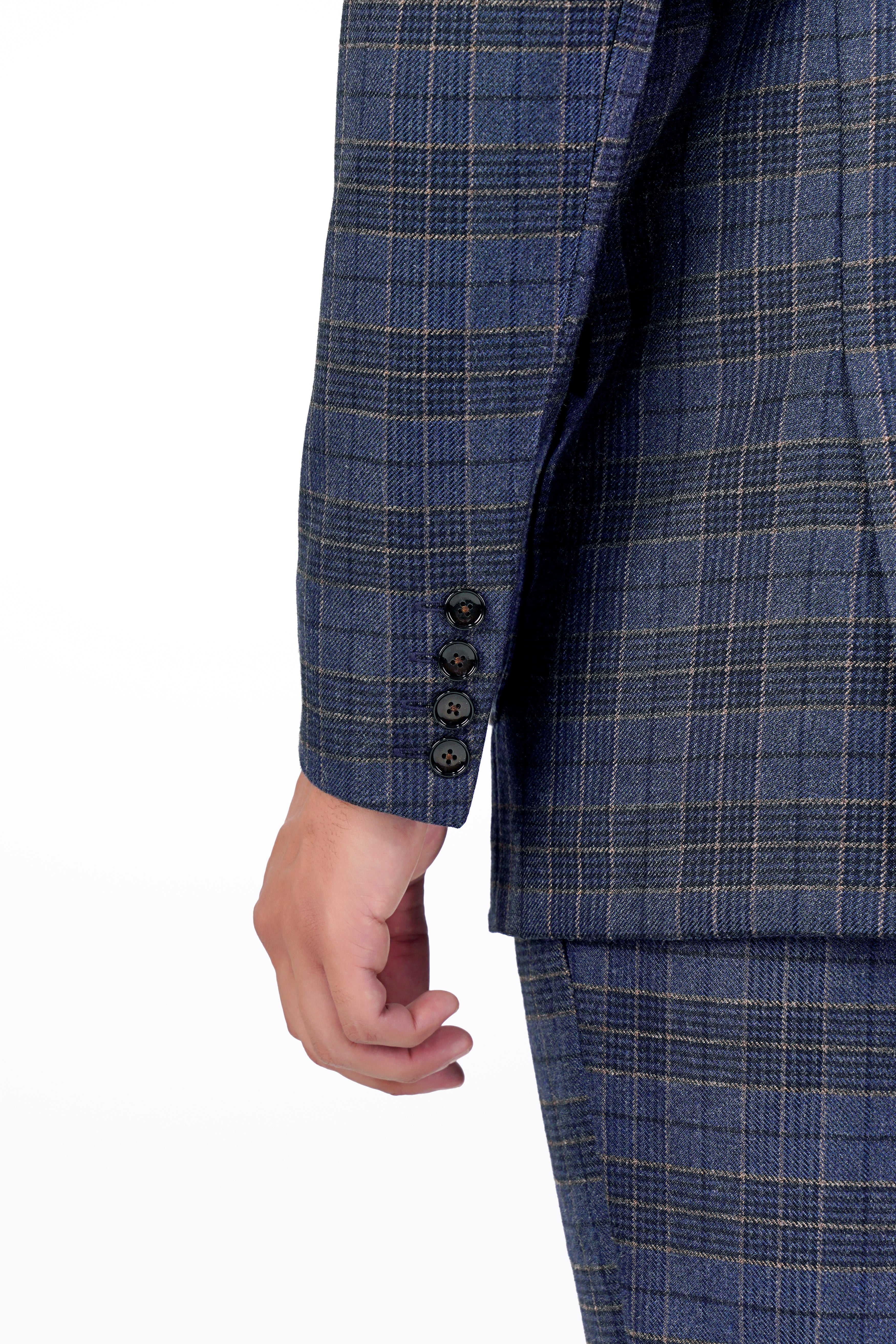 Bayoux Blue and Ironside Gray Plaid Tweed Double Breasted Blazer BL2908-DB-D74-36, BL2908-DB-D74-38, BL2908-DB-D74-40, BL2908-DB-D74-42, BL2908-DB-D74-44, BL2908-DB-D74-46, BL2908-DB-D74-48, BL2908-DB-D74-50, BL2908-DB-D74-52, BL2908-DB-D74-54, BL2908-DB-D74-56, BL2908-DB-D74-58, BL2908-DB-D74-60