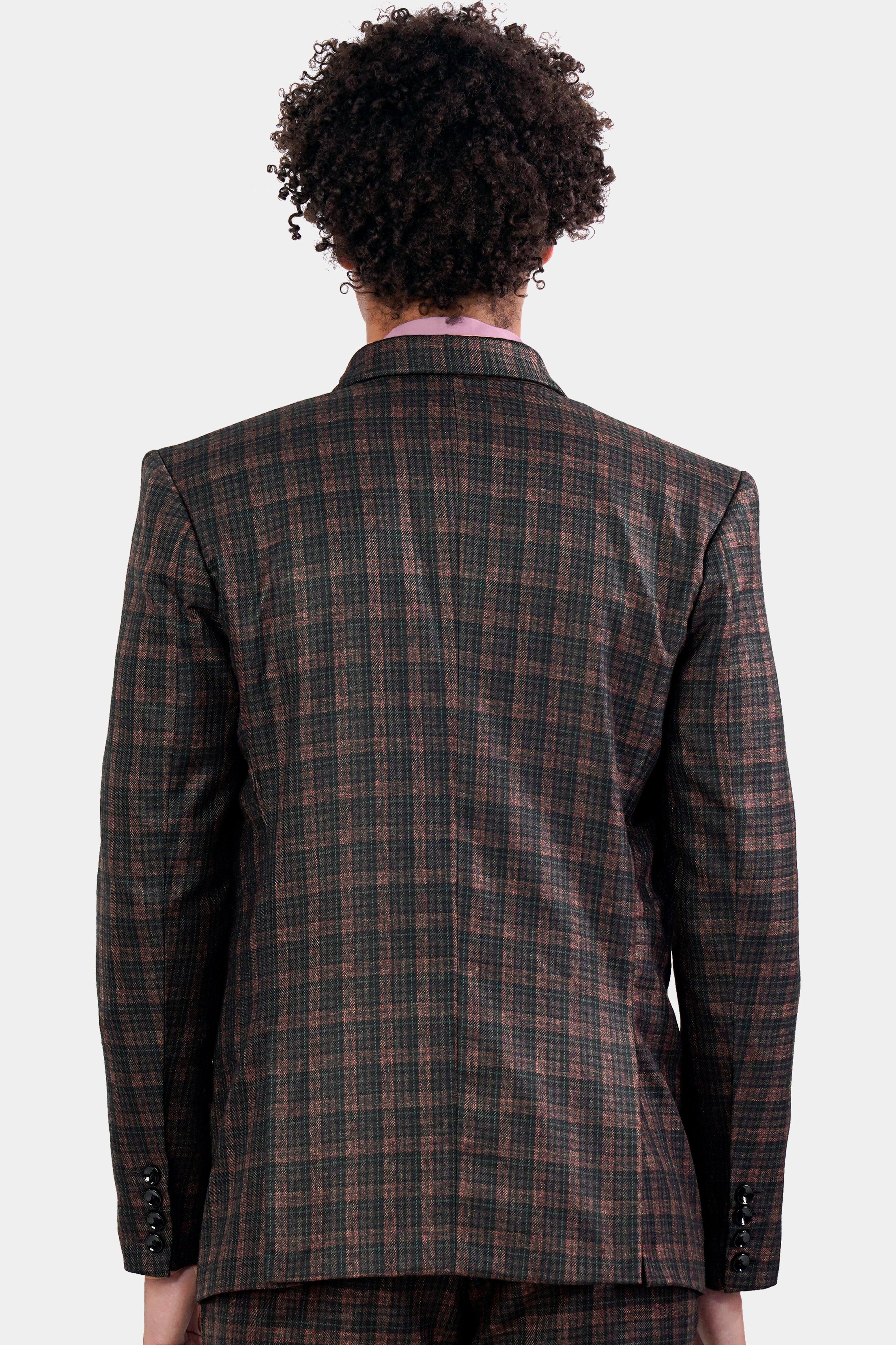Bole Brown with Ebony Clay Black Plaid Wool Rich Blazer BL2914-SB-36, BL2914-SB-38, BL2914-SB-40, BL2914-SB-42, BL2914-SB-44, BL2914-SB-46, BL2914-SB-48, BL2914-SB-50, BL2914-SB-52, BL2914-SB-54, BL2914-SB-56, BL2914-SB-58, BL2914-SB-60