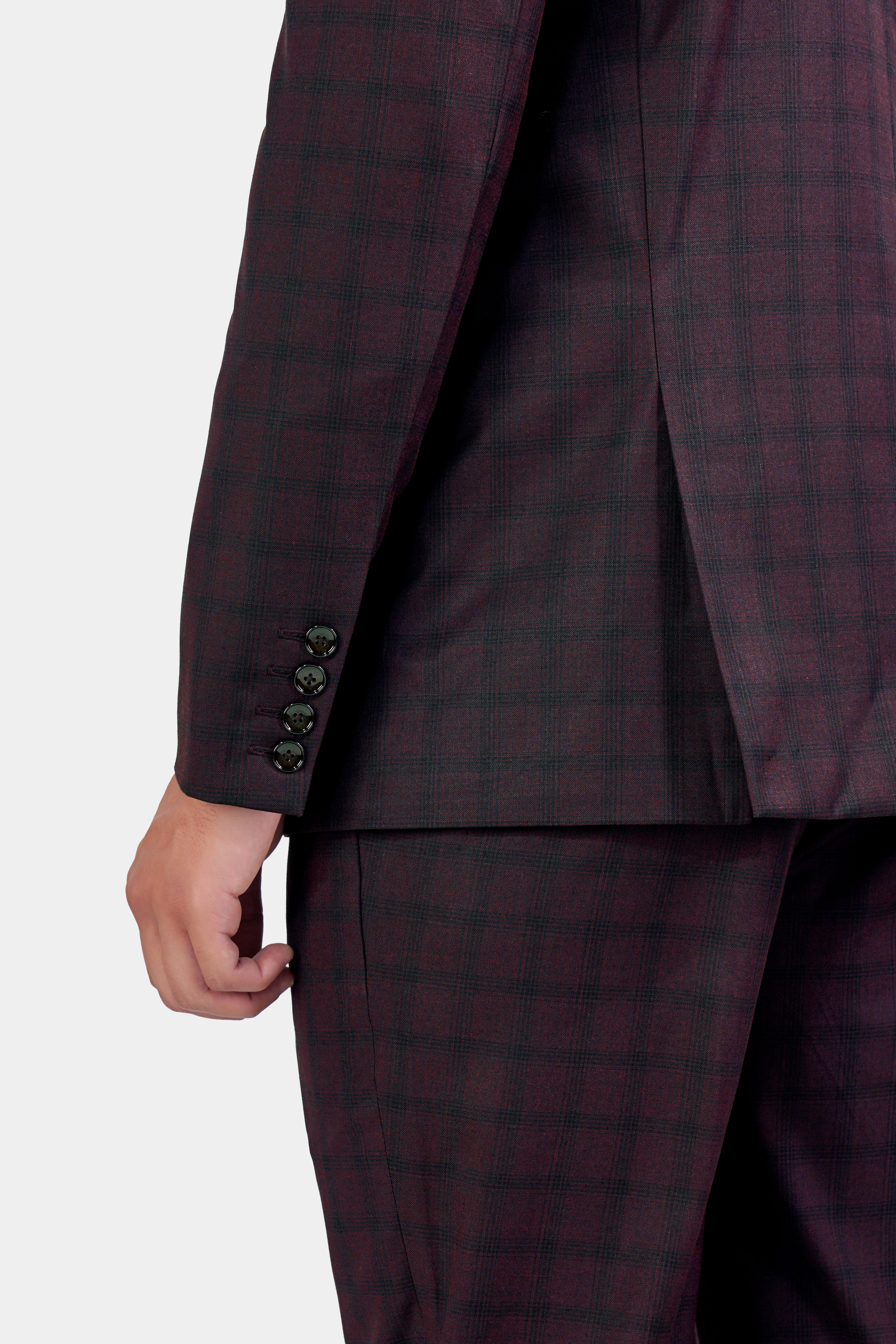 Cinder Purple Checkered Double Breasted Wool Rich Blazer BL2916-DB-36, BL2916-DB-38, BL2916-DB-40, BL2916-DB-42, BL2916-DB-44, BL2916-DB-46, BL2916-DB-48, BL2916-DB-50, BL2916-DB-52, BL2916-DB-54, BL2916-DB-56, BL2916-DB-58, BL2916-DB-60