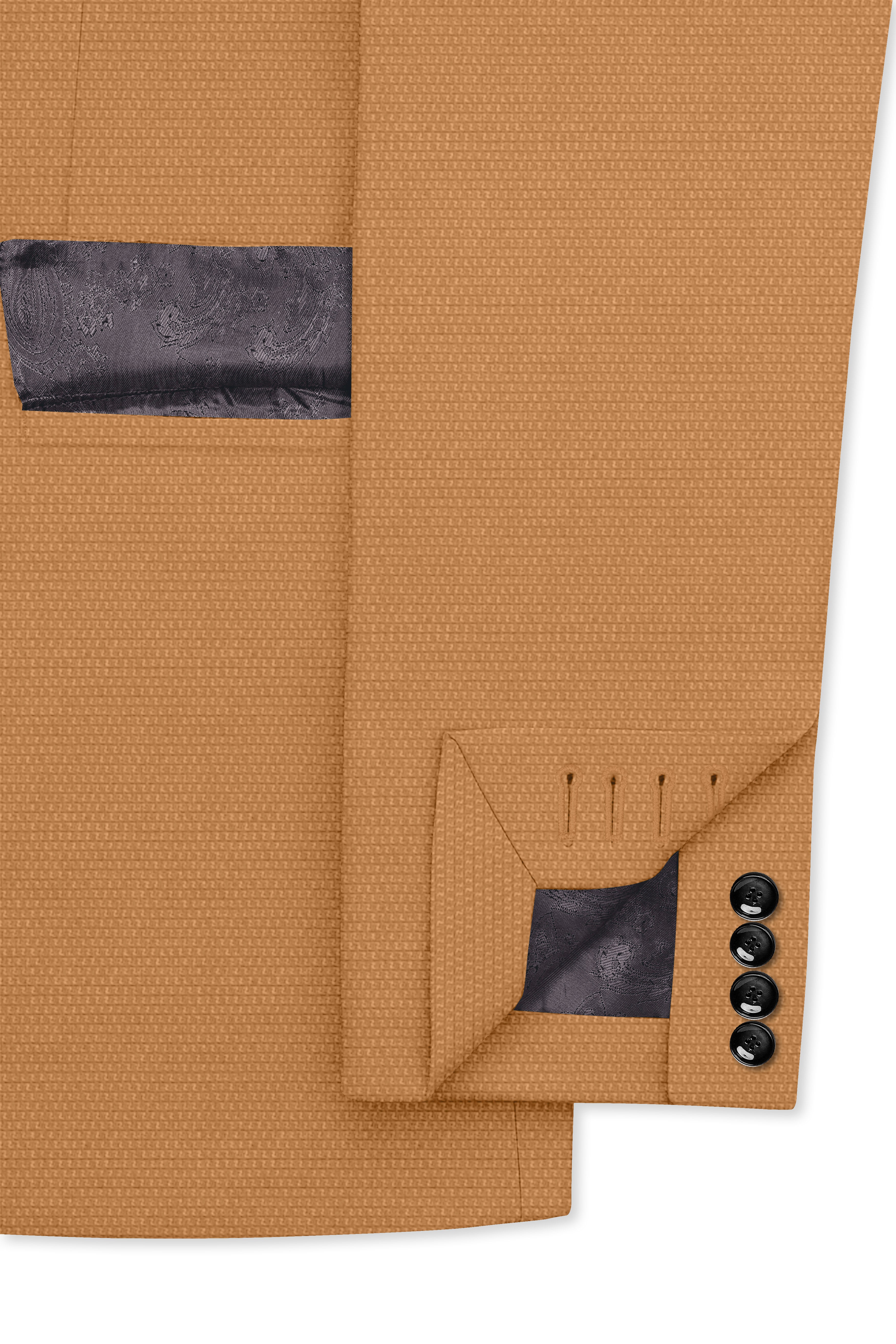 Twine Brown Dobby Textured Single Breasted Blazer