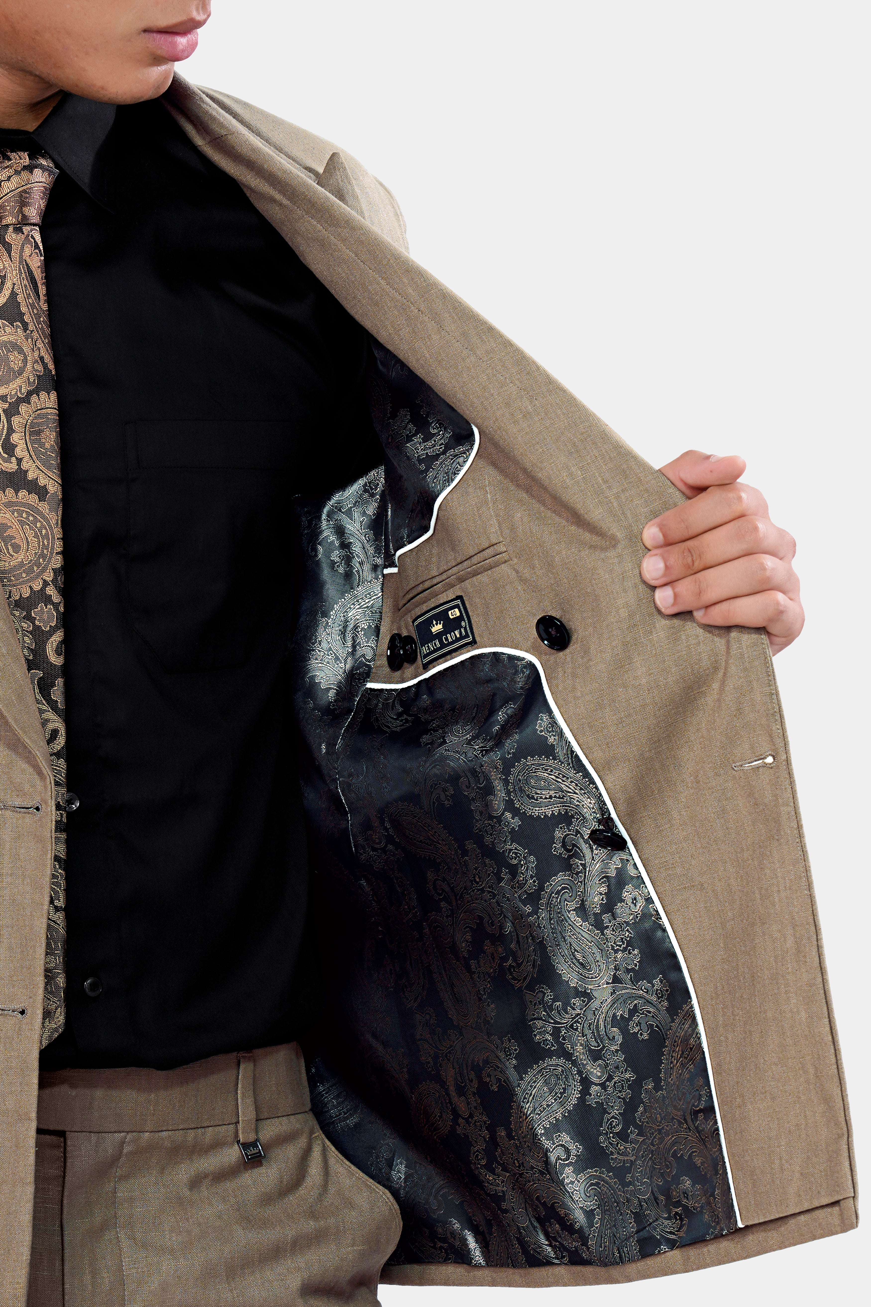 Sandrift Brown Luxurious Linen Double Breasted Sports Blazer BL2926-DB-PP-36, BL2926-DB-PP-38, BL2926-DB-PP-40, BL2926-DB-PP-42, BL2926-DB-PP-44, BL2926-DB-PP-46, BL2926-DB-PP-48, BL2926-DB-PP-50, BL2926-DB-PP-52, BL2926-DB-PP-54, BL2926-DB-PP-56, BL2926-DB-PP-58, BL2926-DB-PP-60