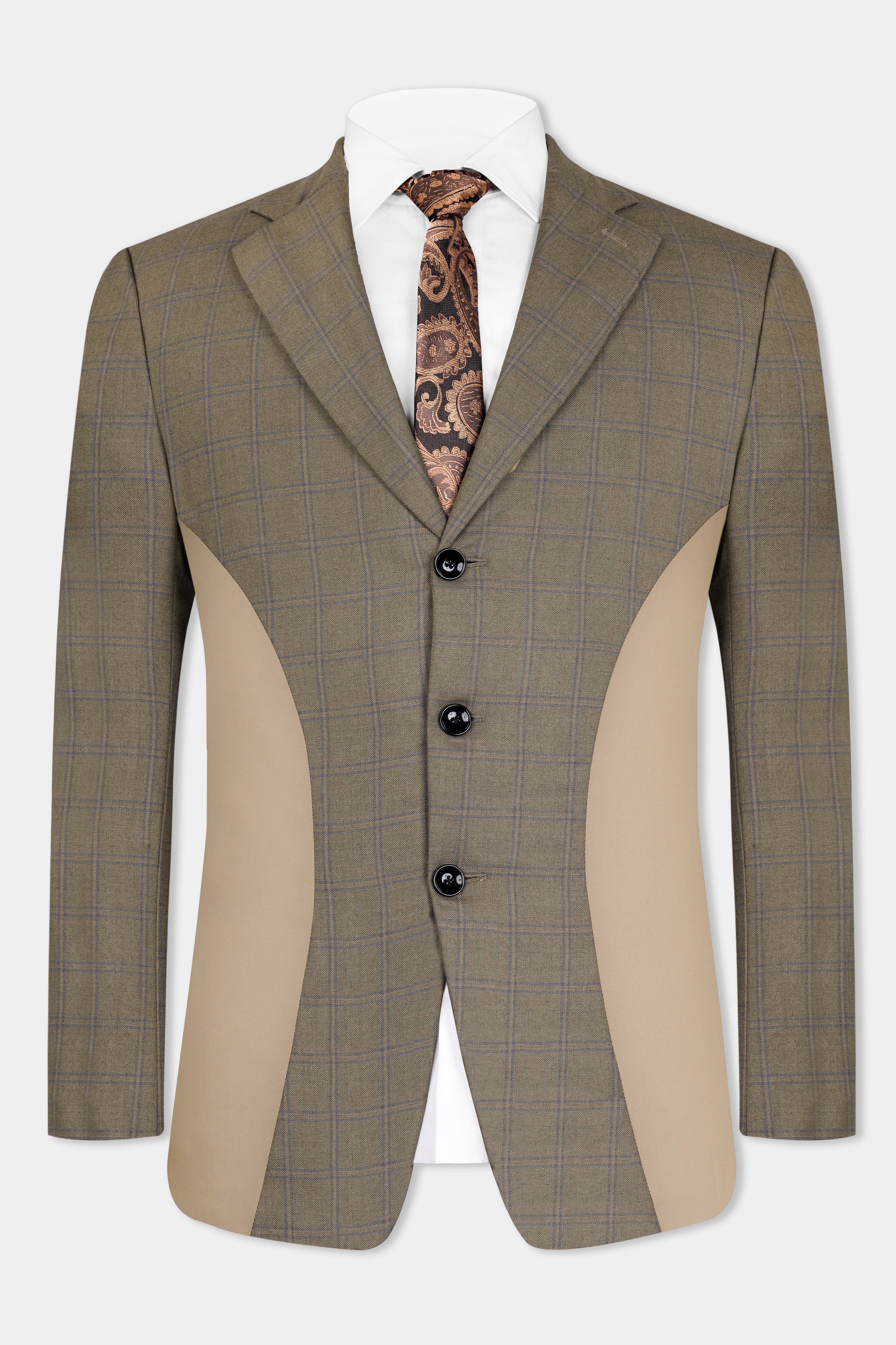 Makara Brown Checkered and Tortilla Brown Wool Rich Designer Blazer BL2936-SB-D48-36, BL2936-SB-D48-38, BL2936-SB-D48-40, BL2936-SB-D48-42, BL2936-SB-D48-44, BL2936-SB-D48-46, BL2936-SB-D48-48, BL2936-SB-D48-50, BL2936-SB-D48-52, BL2936-SB-D48-54, BL2936-SB-D48-56, BL2936-SB-D48-58, BL2936-SB-D48-60