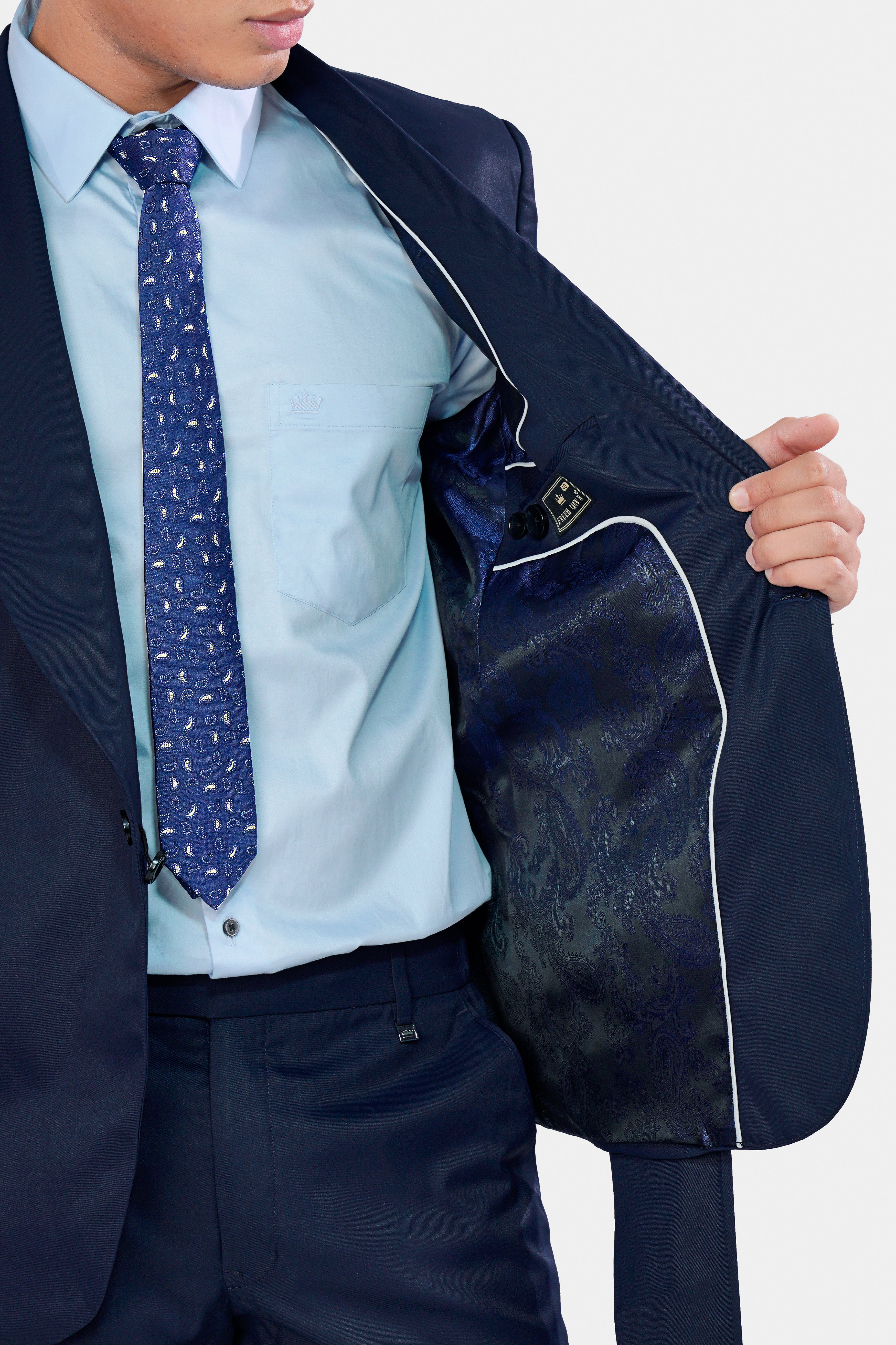 Space Cadet Blue Wool Rich Designer Blazer BL2939-D65-36, BL2939-D65-38, BL2939-D65-40, BL2939-D65-42, BL2939-D65-44, BL2939-D65-46, BL2939-D65-48, BL2939-D65-50, BL2939-D65-52, BL2939-D65-54, BL2939-D65-56, BL2939-D65-58, BL2939-D65-60