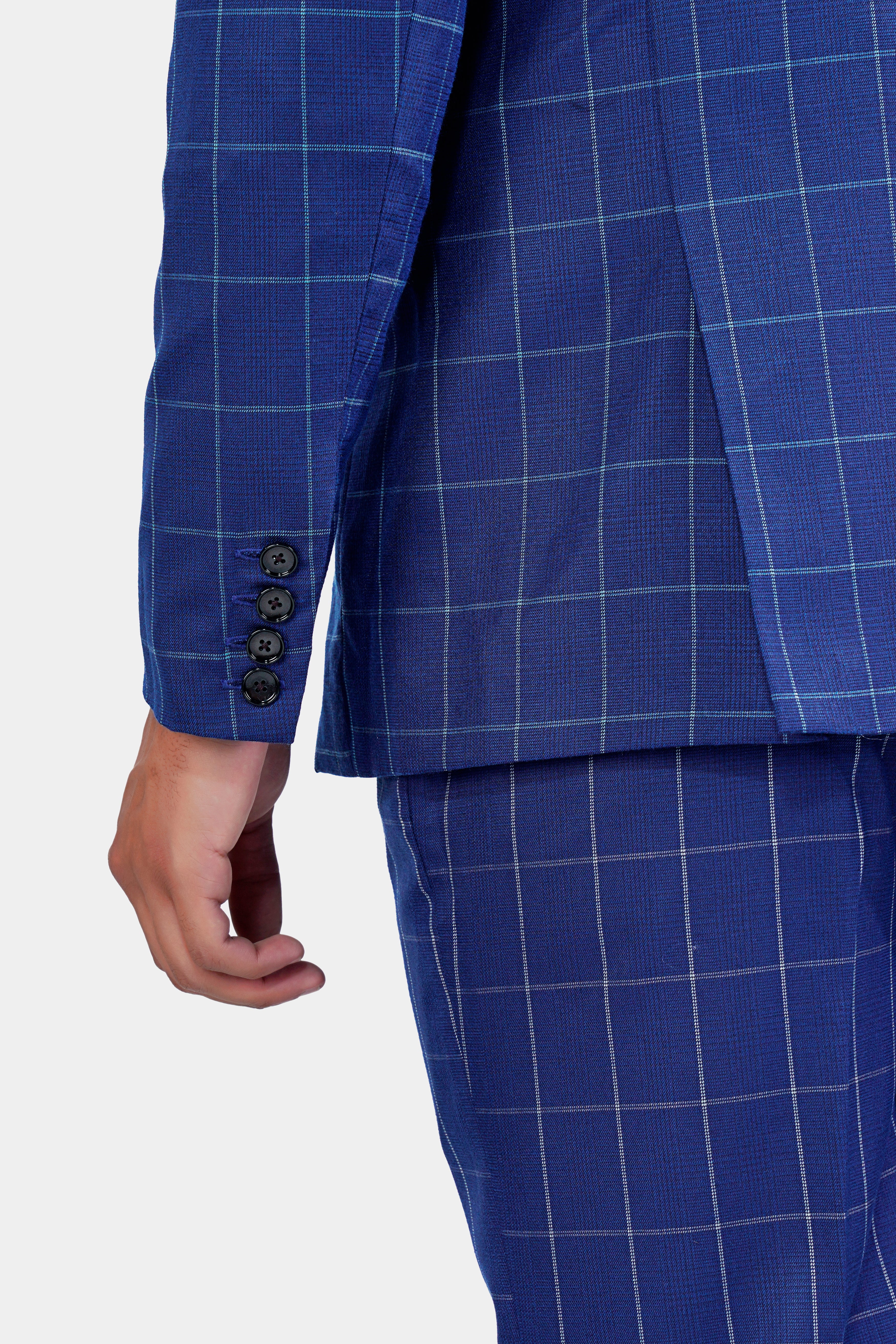 Lapis Blue Windowpane Wool Rich Double Breasted Blazer BL2940-DB-36, BL2940-DB-38, BL2940-DB-40, BL2940-DB-42, BL2940-DB-44, BL2940-DB-46, BL2940-DB-48, BL2940-DB-50, BL2940-DB-52, BL2940-DB-54, BL2940-DB-56, BL2940-DB-58, BL2940-DB-60