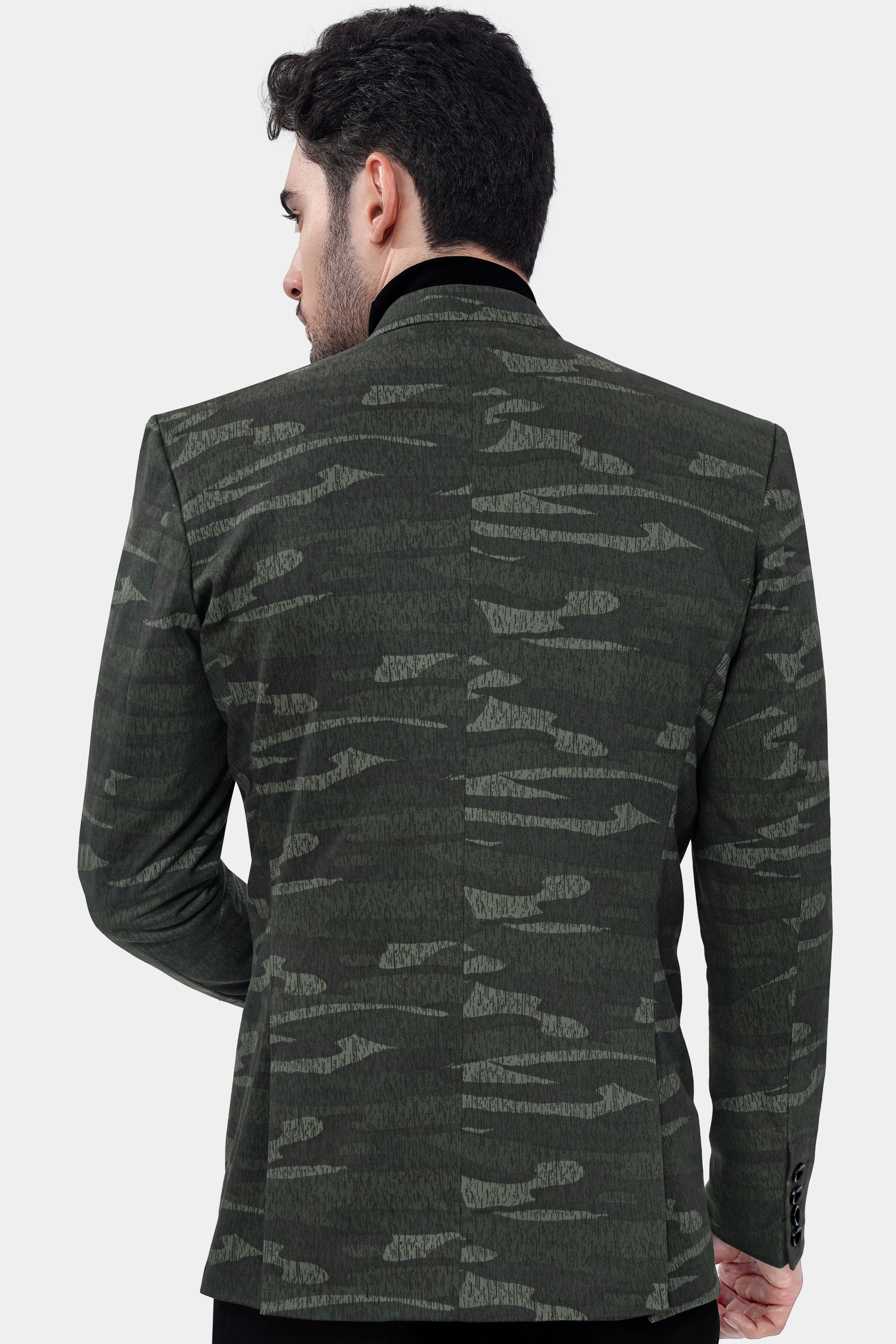 Xanadu Green and Davy Brown Camouflage Premium Cotton Designer Blazer  BL2966-SBP-D114-36, BL2966-SBP-D114-38, BL2966-SBP-D114-40, BL2966-SBP-D114-42, BL2966-SBP-D114-44, BL2966-SBP-D114-46, BL2966-SBP-D114-48, BL2966-SBP-D114-50, BL2966-SBP-D114-52, BL2966-SBP-D114-54, BL2966-SBP-D114-56, BL2966-SBP-D114-58, BL2966-SBP-D114-60