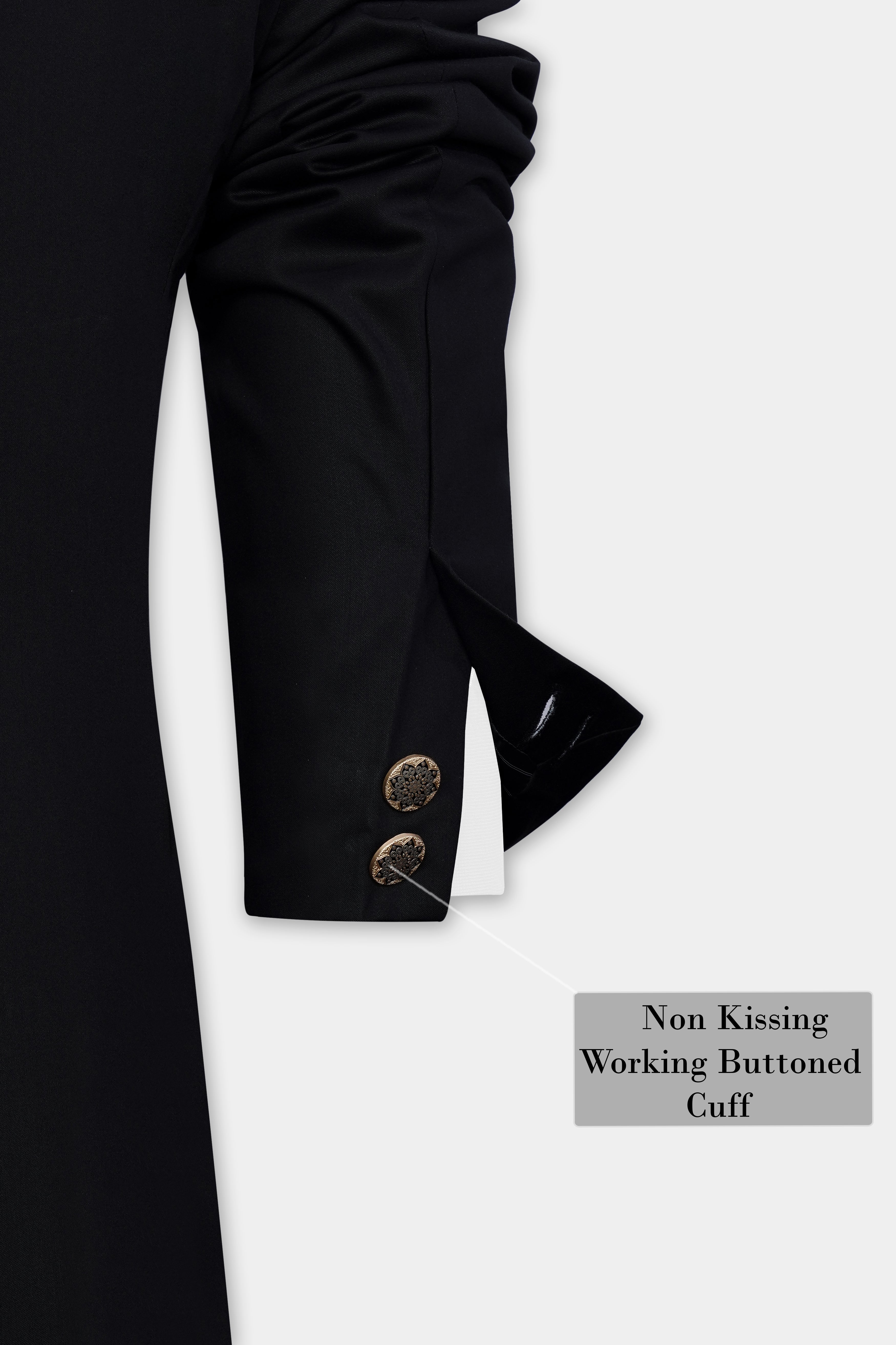 Jade Black Wool Rich Bandhgala Designer Blazer BL2979-D174-36, BL2979-D174-38, BL2979-D174-40, BL2979-D174-42, BL2979-D174-44, BL2979-D174-46, BL2979-D174-48, BL2979-D174-50, BL2979-D174-52, BL2979-D174-54, BL2979-D174-56, BL2979-D174-58, BL2979-D174-60