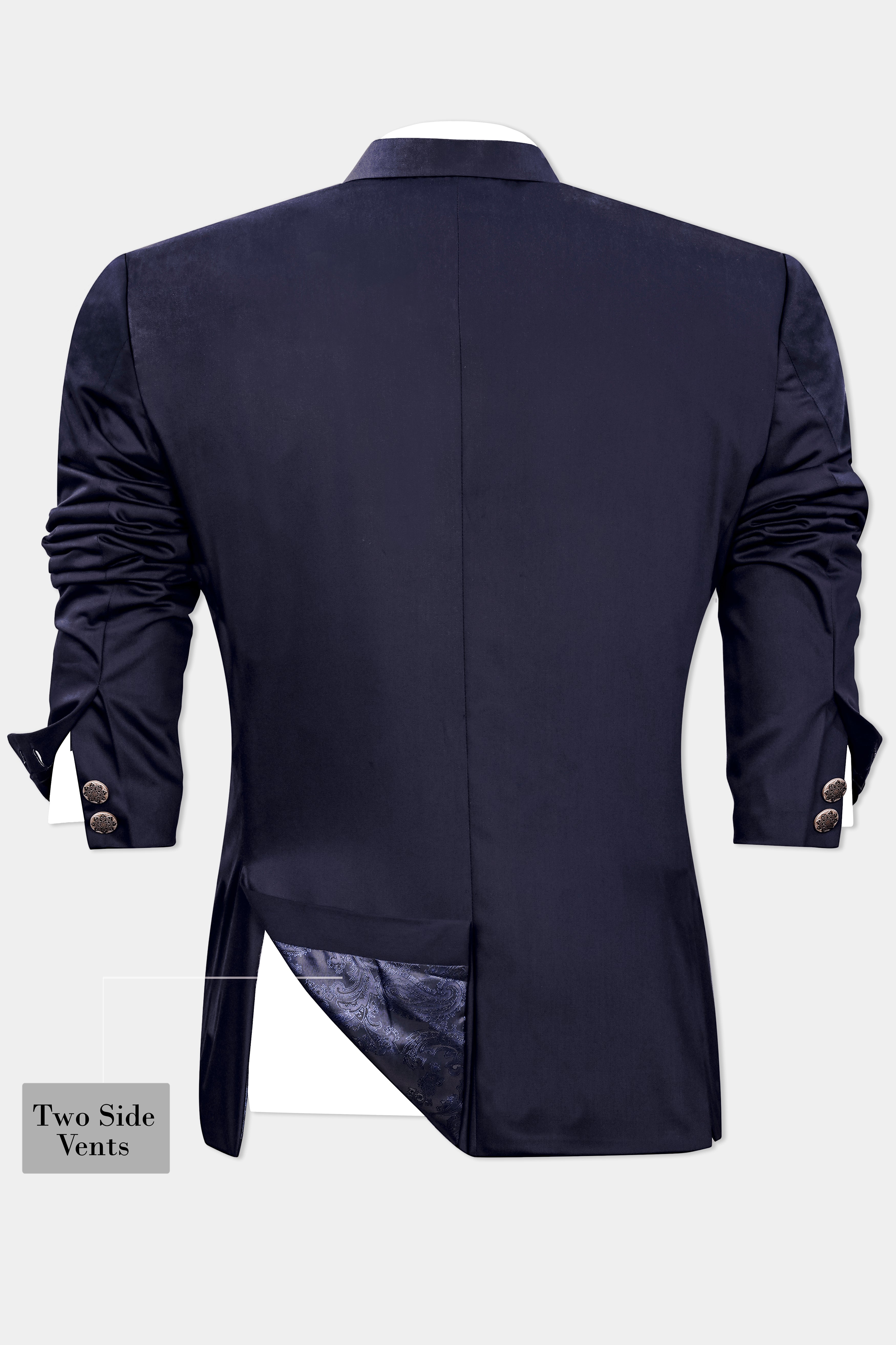 Ebony Clay Wool Rich Bandhgala Blazer BL2980-BG-36, BL2980-BG-38, BL2980-BG-40, BL2980-BG-42, BL2980-BG-44, BL2980-BG-46, BL2980-BG-48, BL2980-BG-50, BL2980-BG-52, BL2980-BG-54, BL2980-BG-56, BL2980-BG-58, BL2980-BG-60