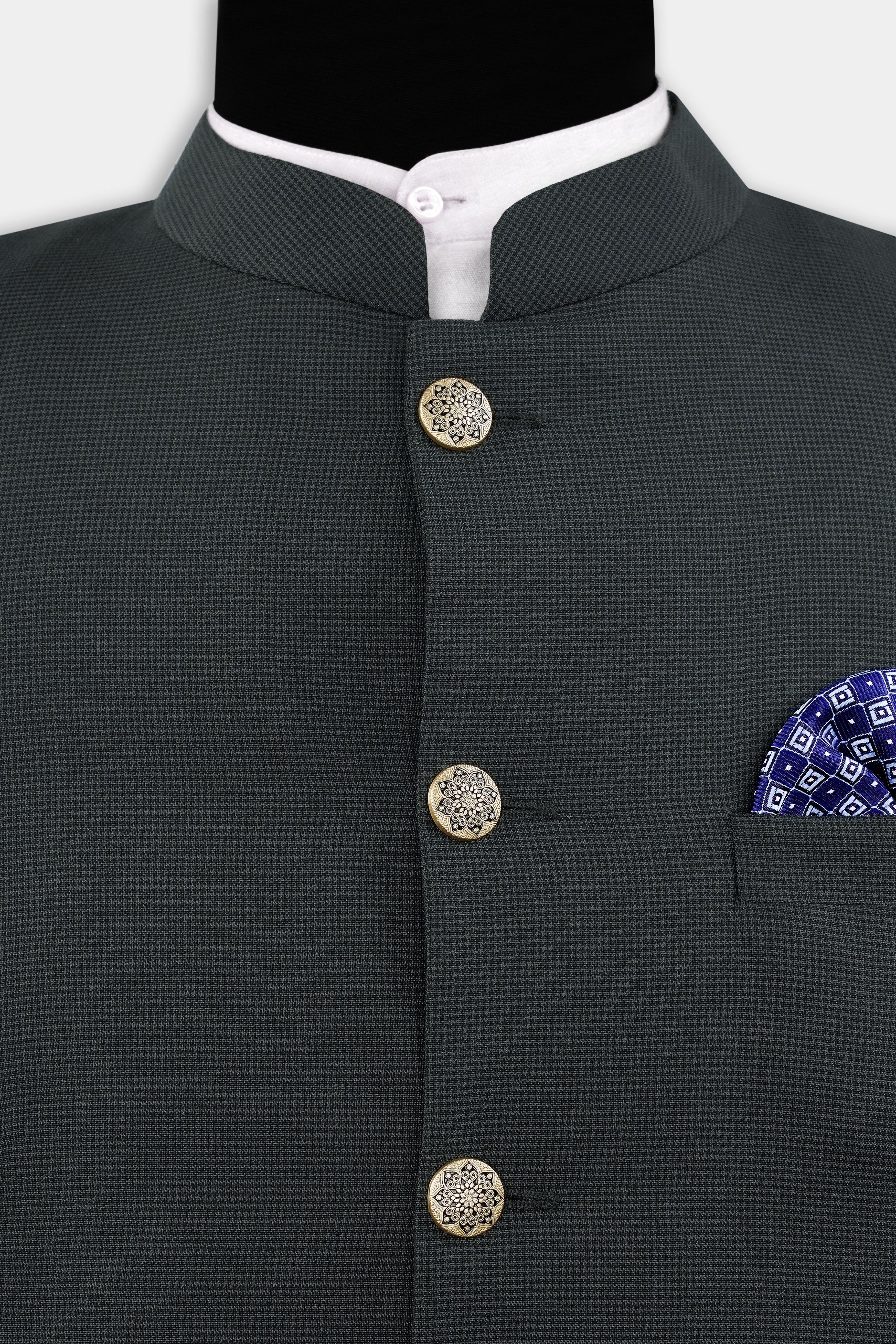 Gunmetal Gray Wool Rich Bandhgala Blazer BL2982-BG-36, BL2982-BG-38, BL2982-BG-40, BL2982-BG-42, BL2982-BG-44, BL2982-BG-46, BL2982-BG-48, BL2982-BG-50, BL2982-BG-52, BL2982-BG-54, BL2982-BG-56, BL2982-BG-58, BL2982-BG-60