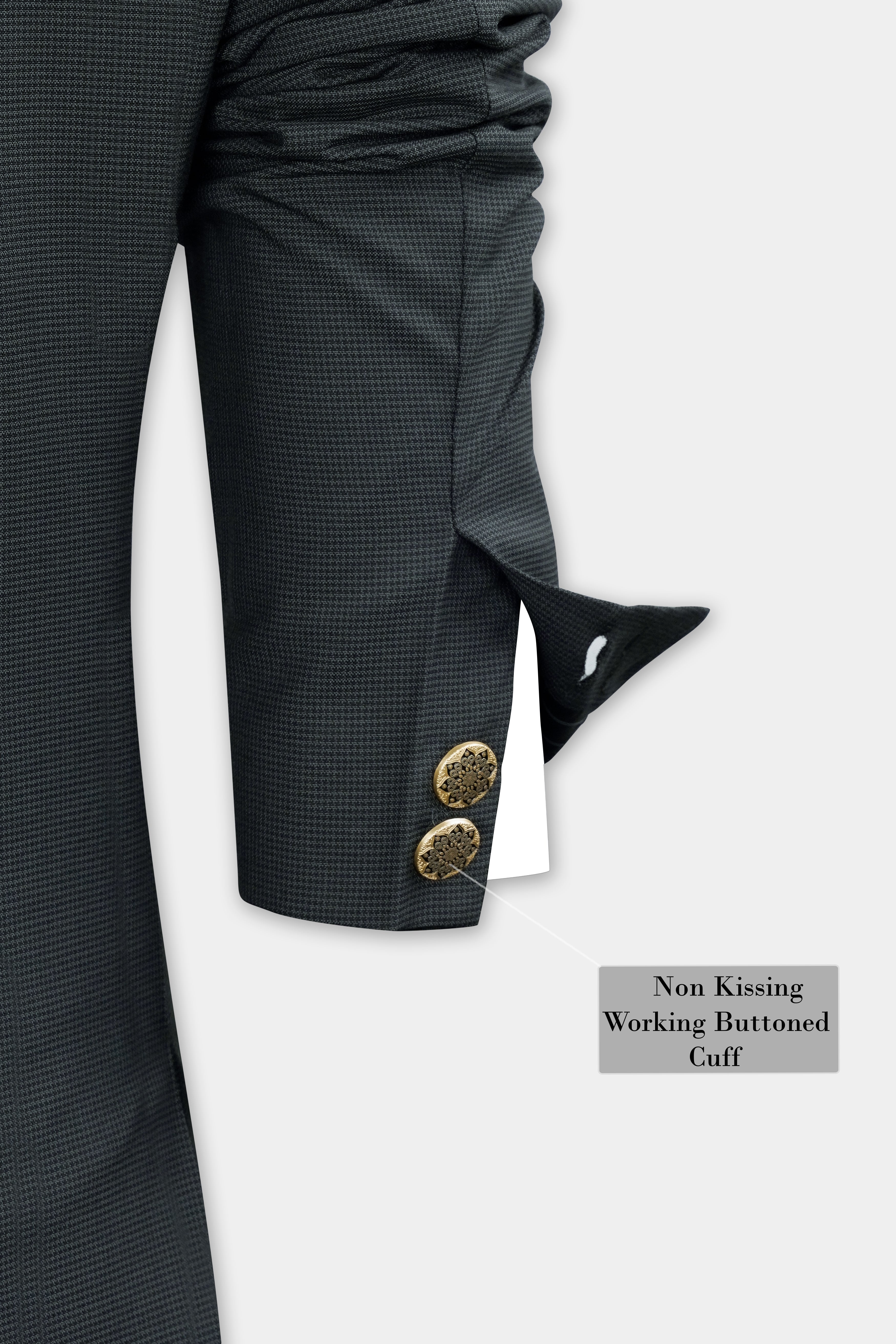 Gunmetal Gray Wool Rich Bandhgala Blazer BL2982-BG-36, BL2982-BG-38, BL2982-BG-40, BL2982-BG-42, BL2982-BG-44, BL2982-BG-46, BL2982-BG-48, BL2982-BG-50, BL2982-BG-52, BL2982-BG-54, BL2982-BG-56, BL2982-BG-58, BL2982-BG-60
