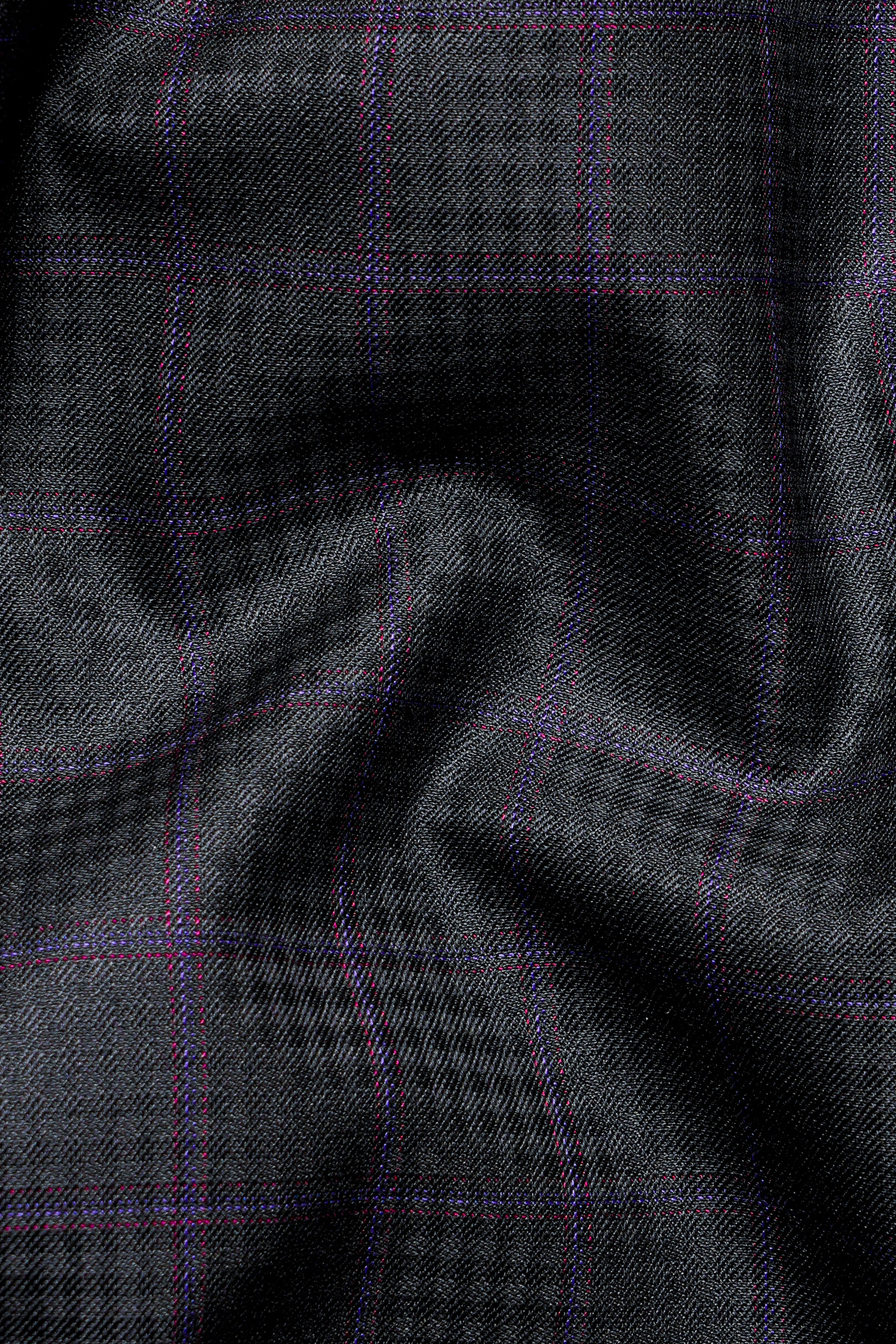 Cinder Black Subtle Checkered Wool Rich Cross Buttoned Bandhgala Blazer BL2986-CBG-36, BL2986-CBG-38, BL2986-CBG-40, BL2986-CBG-42, BL2986-CBG-44, BL2986-CBG-46, BL2986-CBG-48, BL2986-CBG-50, BL2986-CBG-52, BL2986-CBG-54, BL2986-CBG-56, BL2986-CBG-58, BL2986-CBG-60