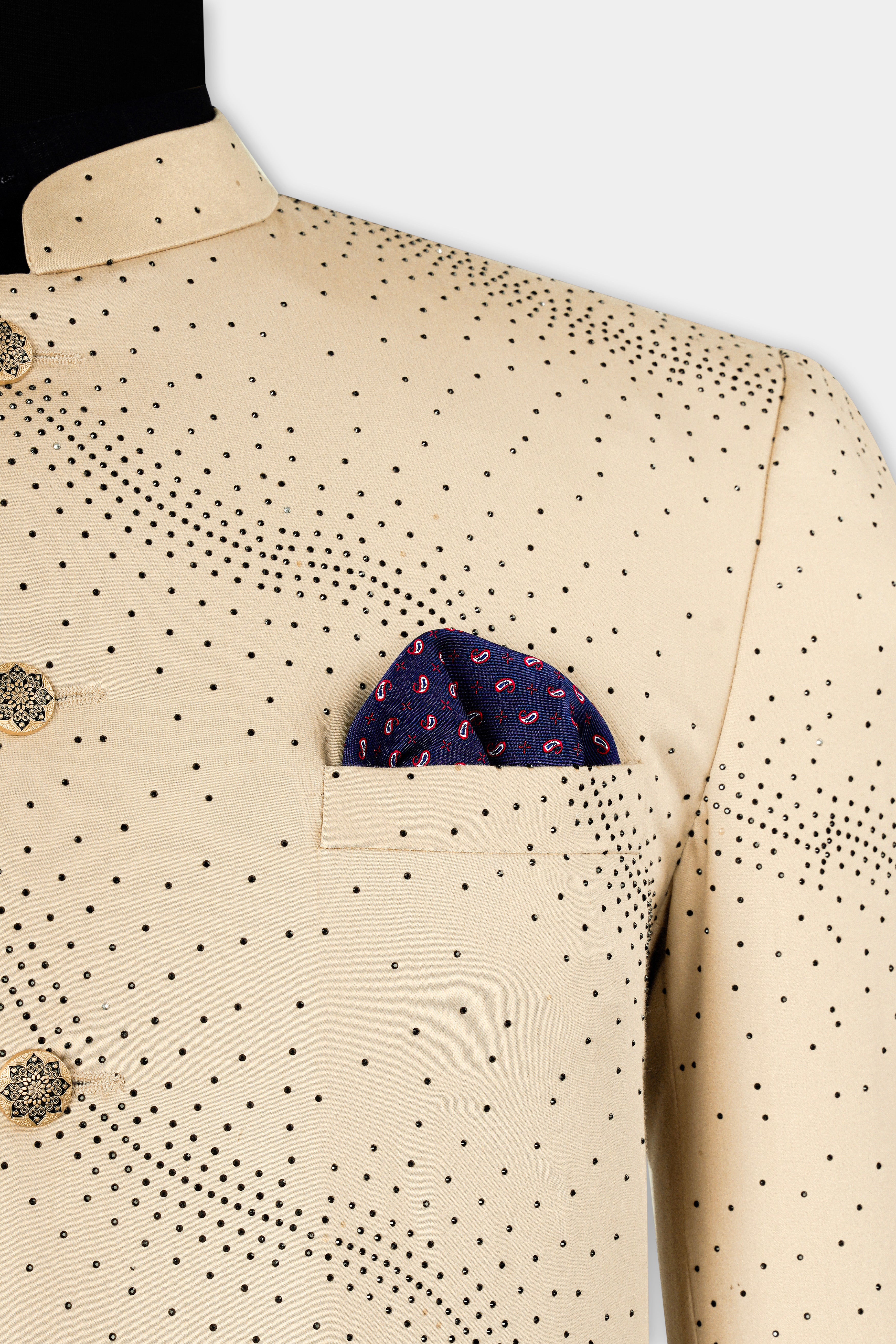 Ivory Cream Stonework Wool Rich Bandhgala Designer Blazer BL2992-BG-D515-36, BL2992-BG-D515-38, BL2992-BG-D515-40, BL2992-BG-D515-42, BL2992-BG-D515-44, BL2992-BG-D515-46, BL2992-BG-D515-48, BL2992-BG-D515-50, BL2992-BG-D515-52, BL2992-BG-D515-54, BL2992-BG-D515-56, BL2992-BG-D515-58, BL2992-BG-D515-60