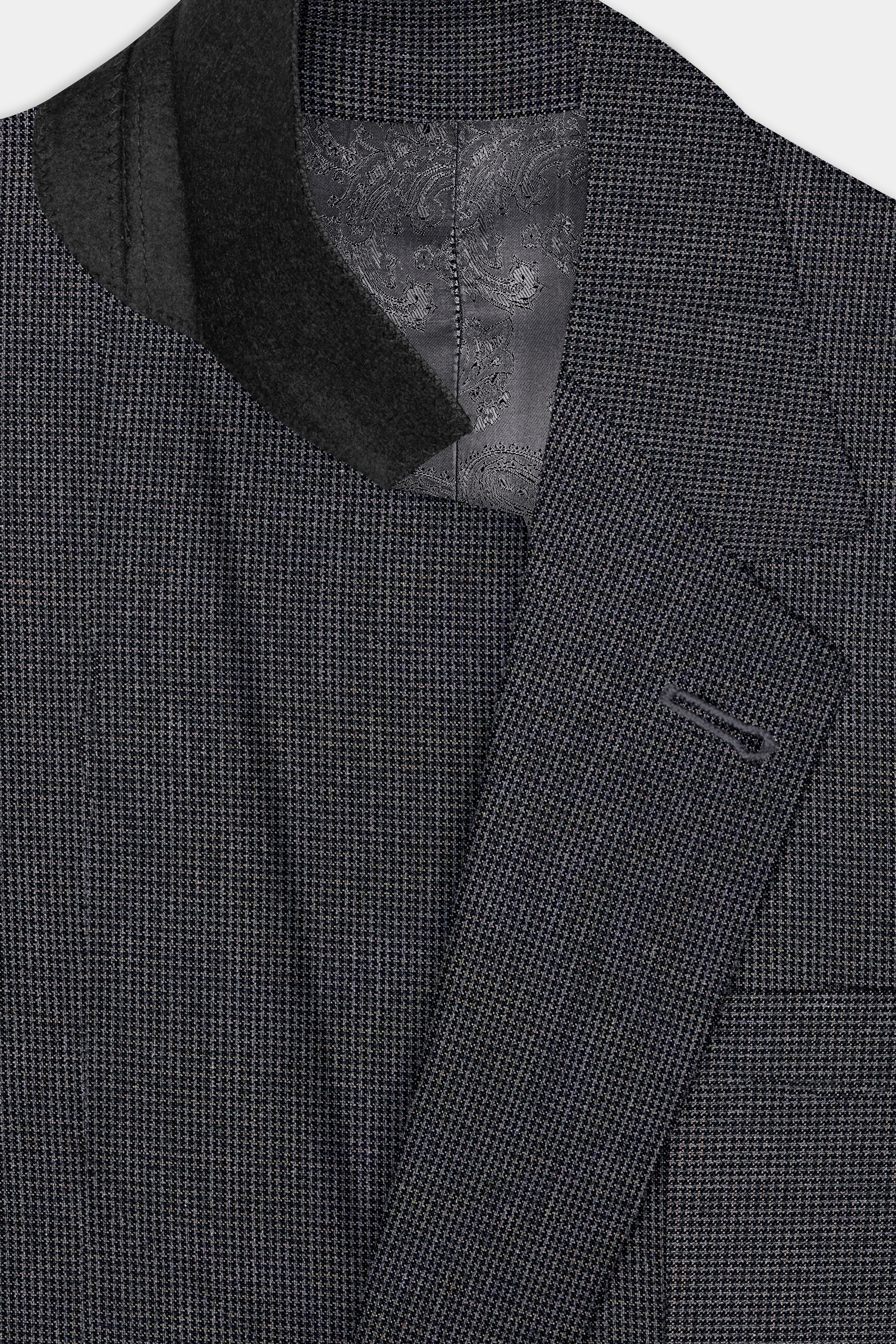 Gunmetal Gray Houndstooth Wool Rich Blazer