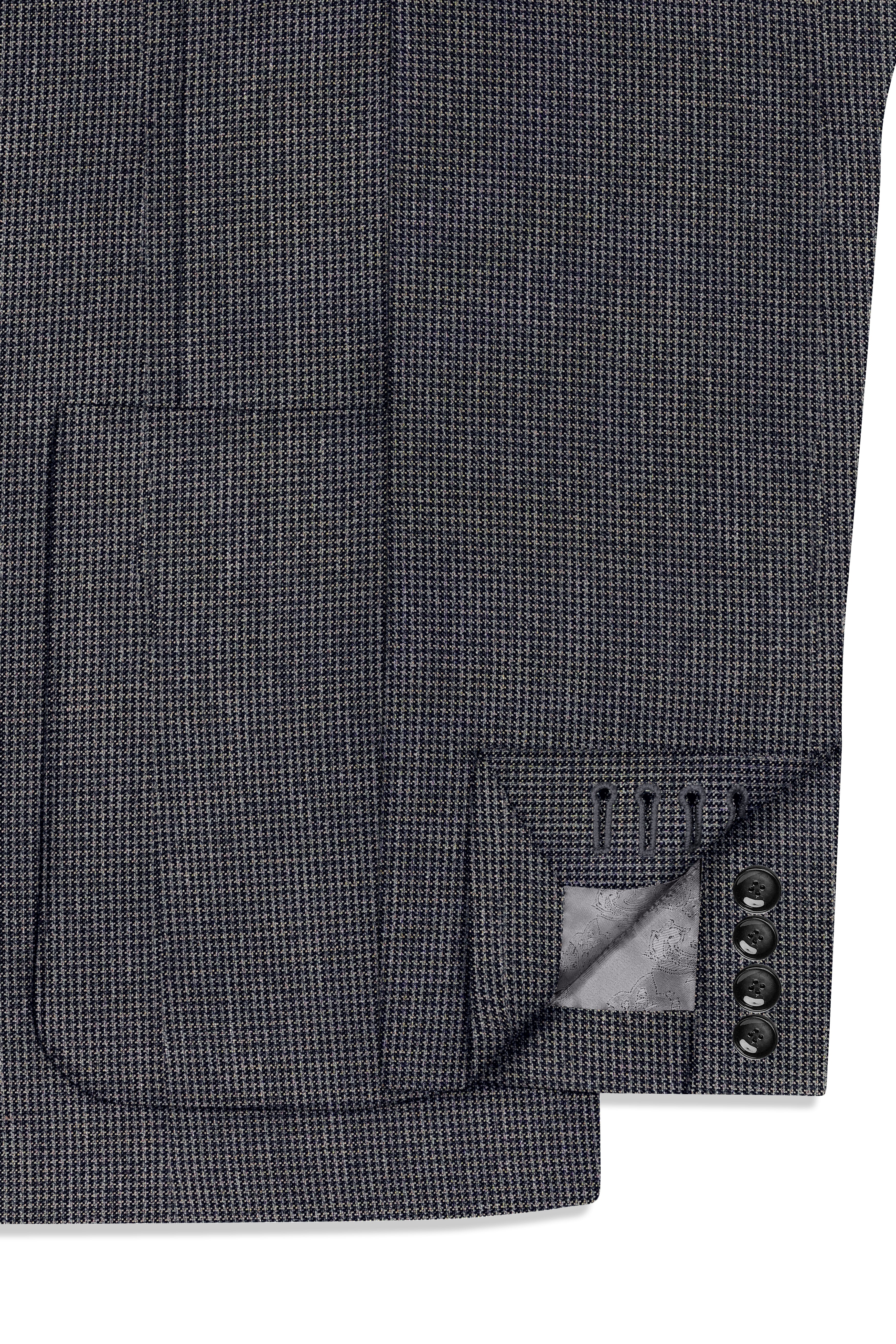 Gunmetal Gray Houndstooth Wool Rich Blazer