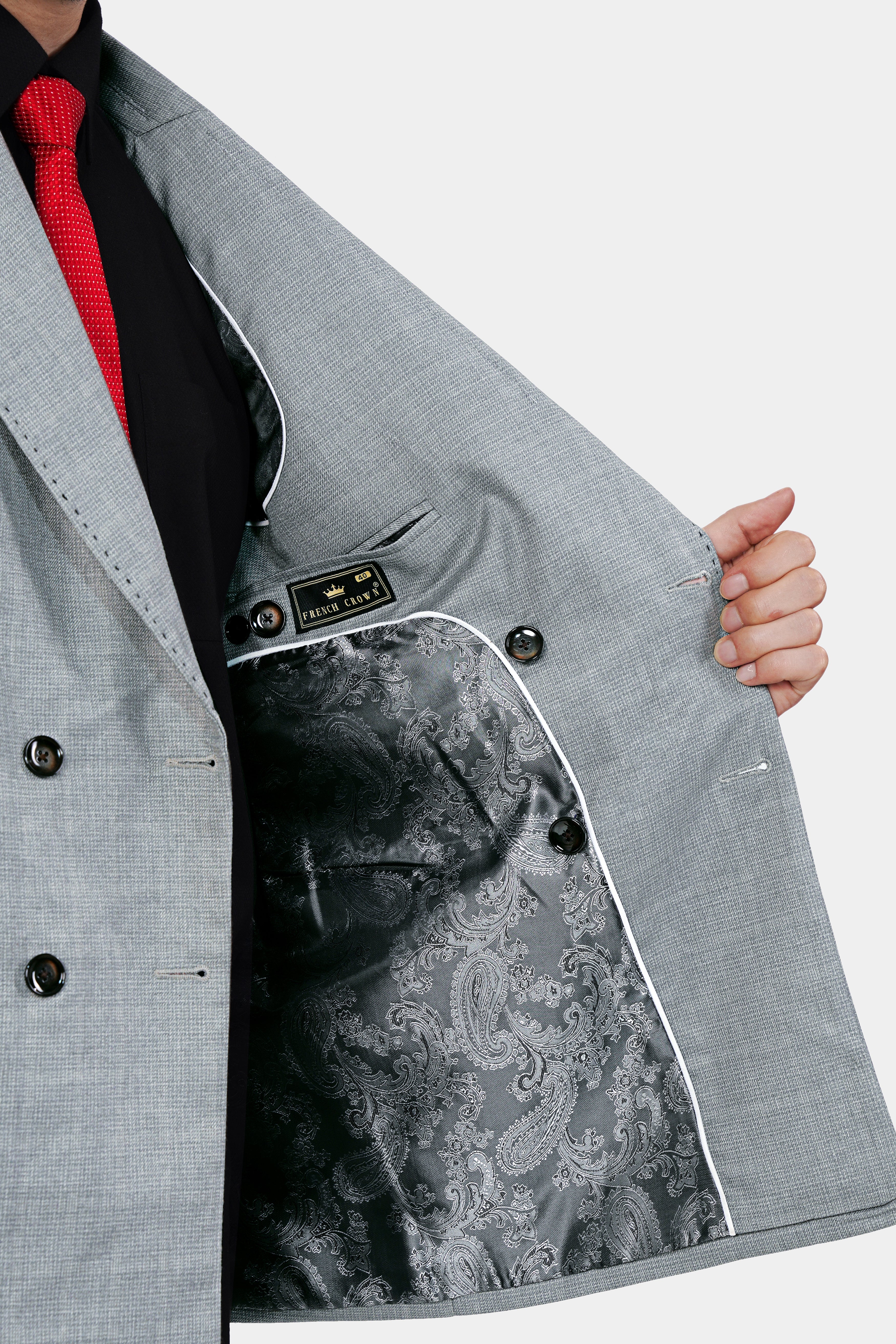 Oslo Gray Double Breasted Wool Rich Sports Blazer BL3009-DB-PP-36, BL3009-DB-PP-38, BL3009-DB-PP-40, BL3009-DB-PP-42, BL3009-DB-PP-44, BL3009-DB-PP-46, BL3009-DB-PP-48, BL3009-DB-PP-50, BL3009-DB-PP-52, BL3009-DB-PP-54, BL3009-DB-PP-56, BL3009-DB-PP-58, BL3009-DB-PP-60