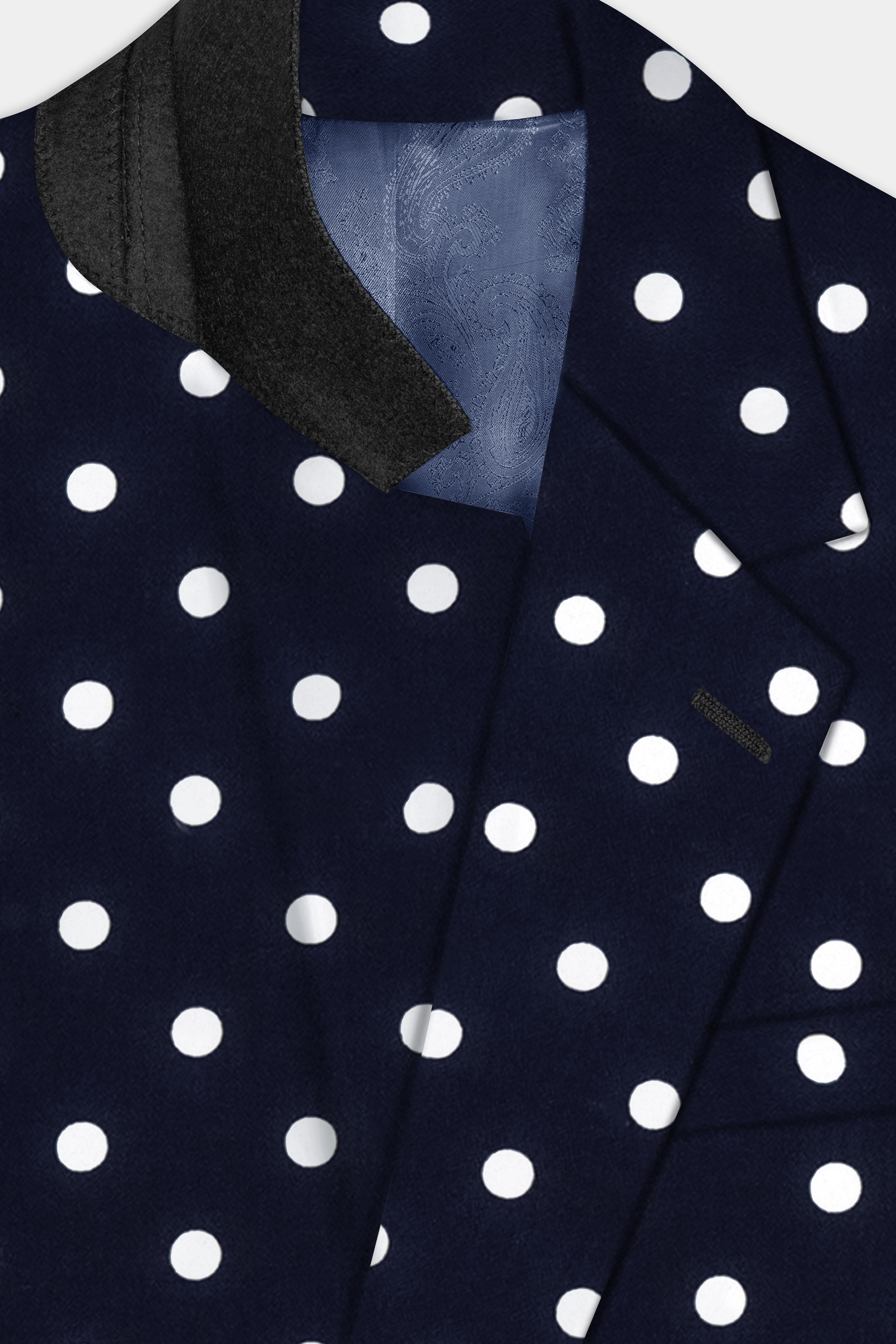 Nile Blue Polka Dots Premium Cotton Blazer