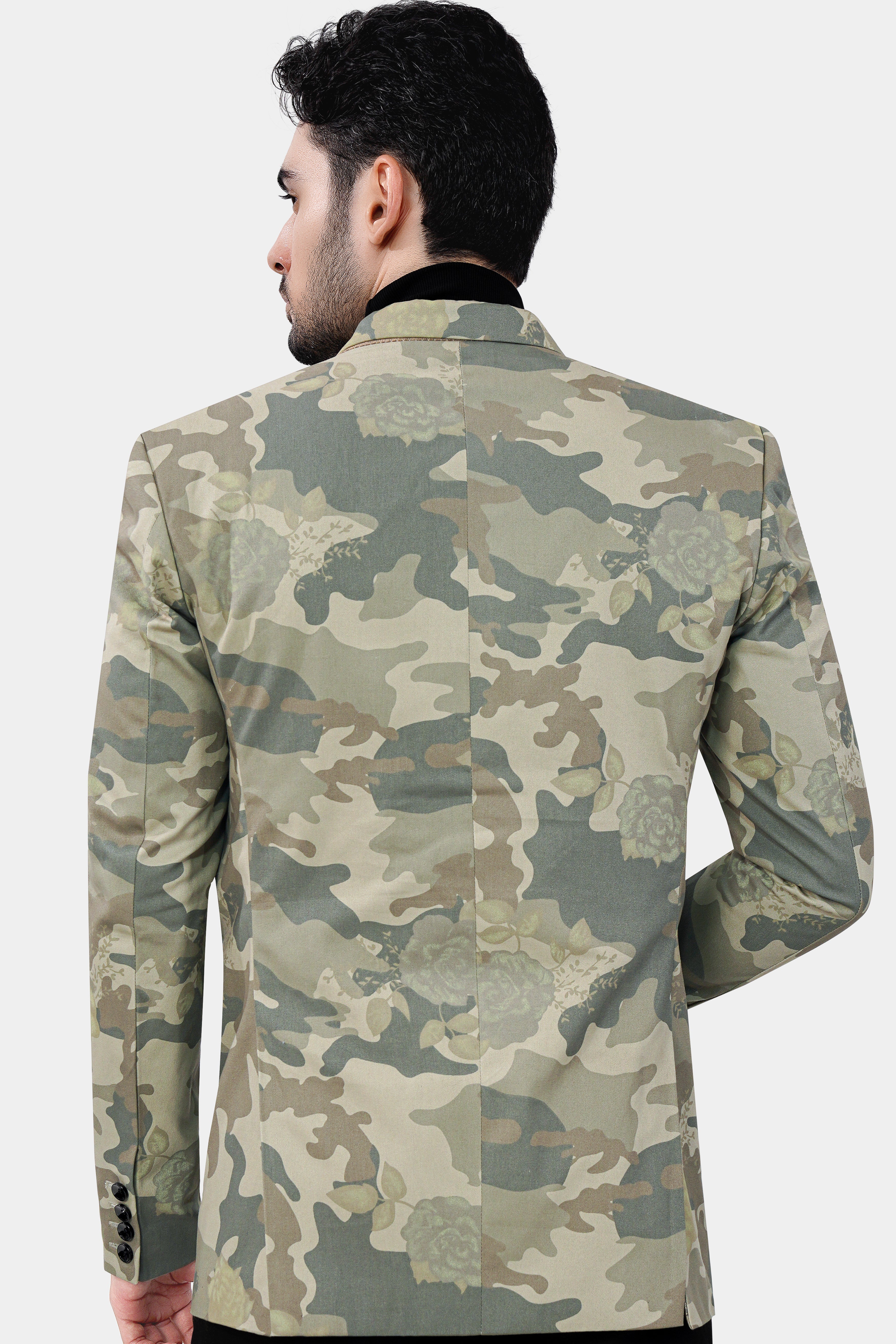 Ivory Green and Arrowtone Brown Camouflage Premium Cotton Designer Blazer BL3023-SBP-D114-36, BL3023-SBP-D114-38, BL3023-SBP-D114-40, BL3023-SBP-D114-42, BL3023-SBP-D114-44, BL3023-SBP-D114-46, BL3023-SBP-D114-48, BL3023-SBP-D114-50, BL3023-SBP-D114-52, BL3023-SBP-D114-54, BL3023-SBP-D114-56, BL3023-SBP-D114-58, BL3023-SBP-D114-60