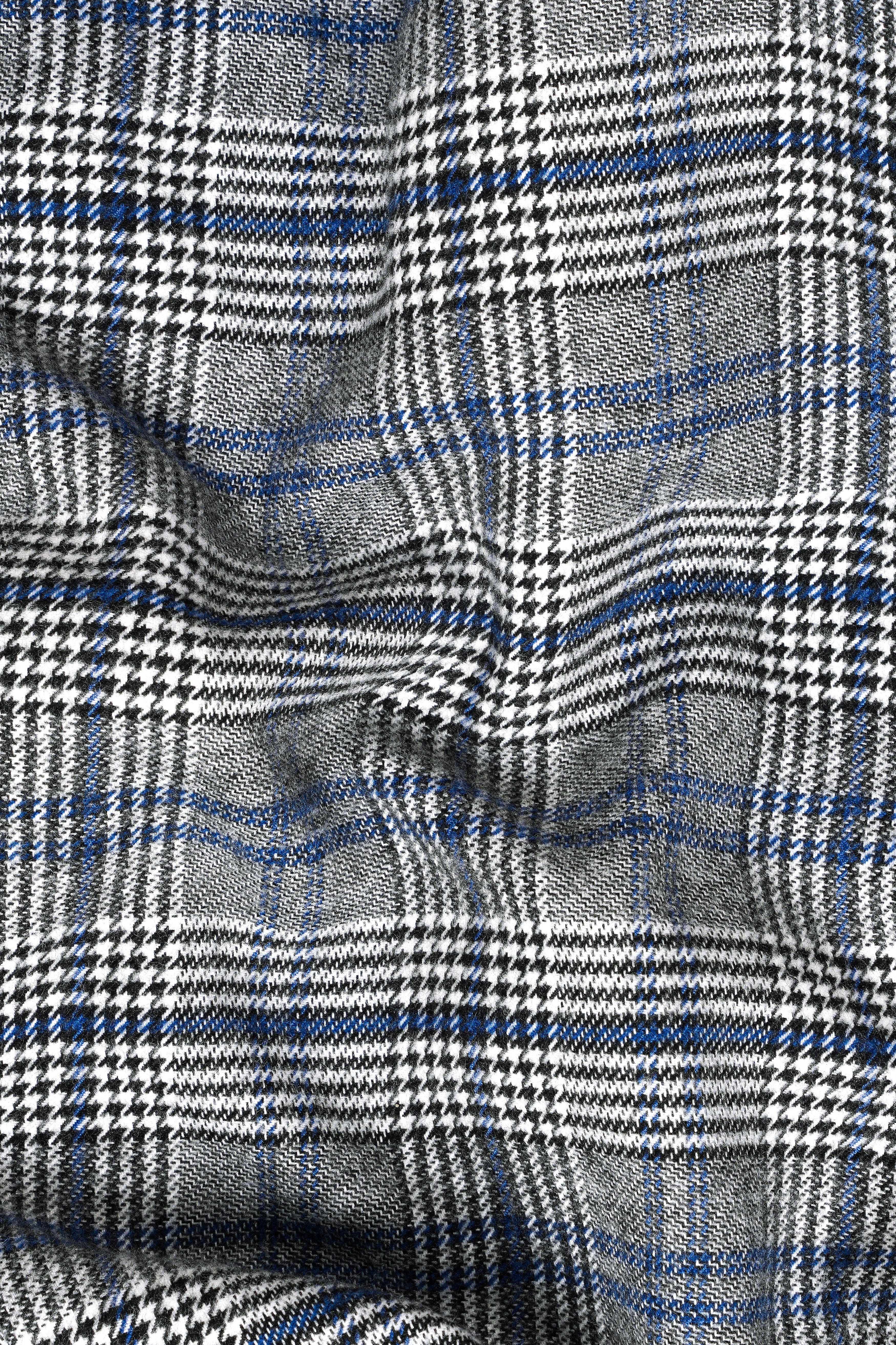 Chalice Gray and Chathams Blue Plaid Houndstooth Tweed Double-Breasted Blazer BL3027-DB-36, BL3027-DB-38, BL3027-DB-40, BL3027-DB-42, BL3027-DB-44, BL3027-DB-46, BL3027-DB-48, BL3027-DB-50, BL3027-DB-52, BL3027-DB-54, BL3027-DB-56, BL3027-DB-58, BL3027-DB-60