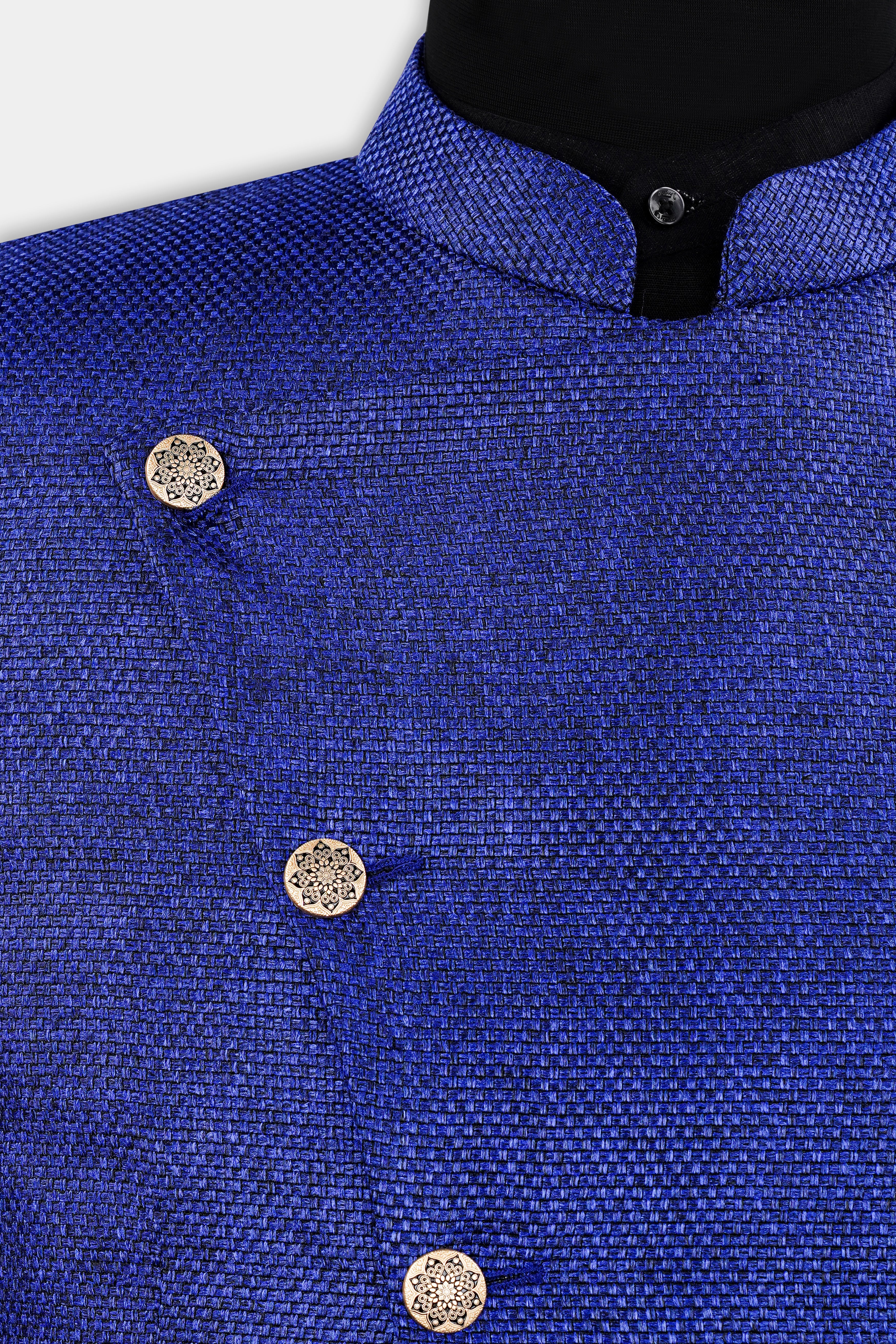 Downriver Blue Cross Buttoned Bandhgala Blazer BL3036-CBG-36, BL3036-CBG-38, BL3036-CBG-40, BL3036-CBG-42, BL3036-CBG-44, BL3036-CBG-46, BL3036-CBG-48, BL3036-CBG-50, BL3036-CBG-52, BL3036-CBG-54, BL3036-CBG-56, BL3036-CBG-58, BL3036-CBG-60