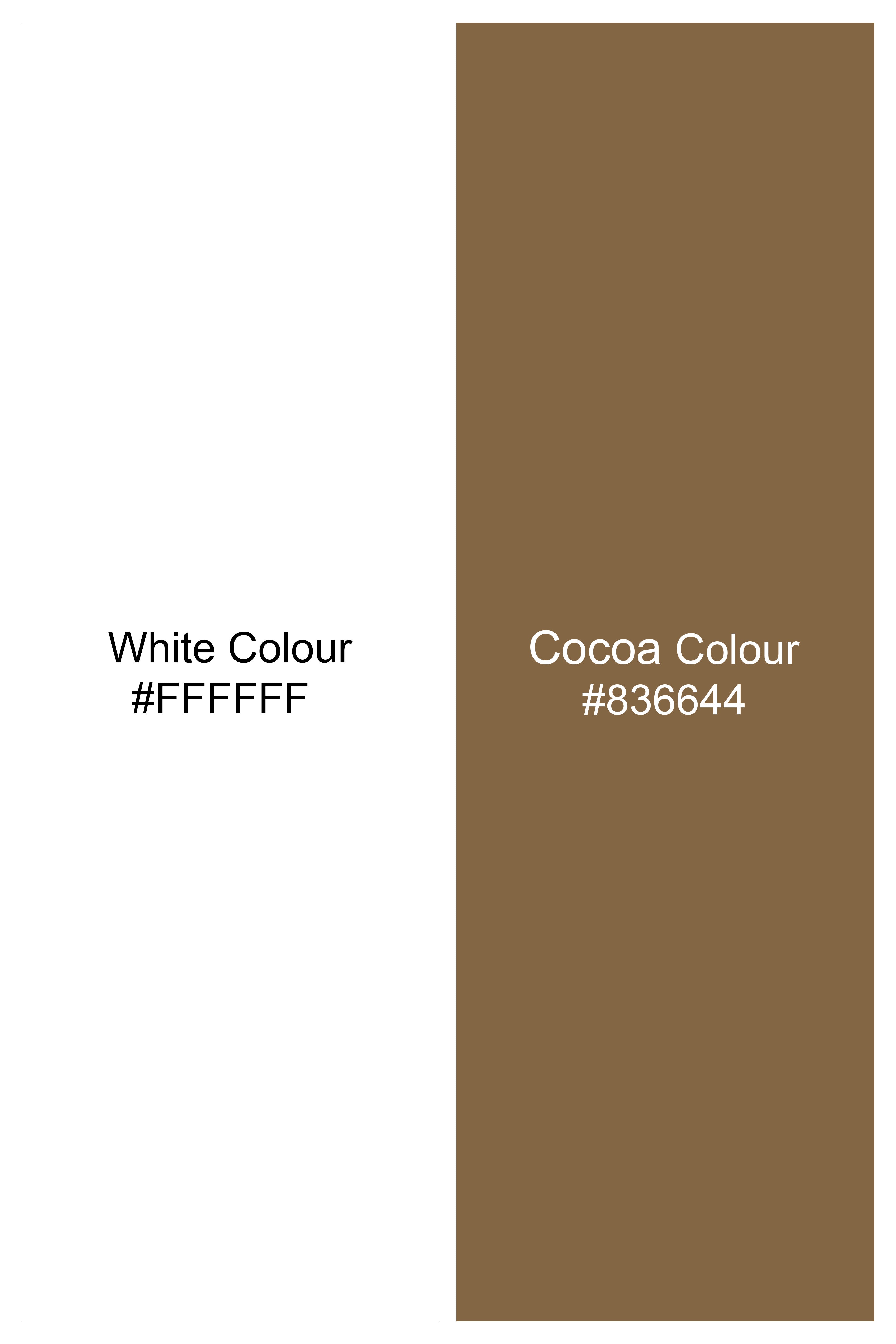 Bright White and Cocoa Brown Printed Premium Cotton Blazer BL3038-SB-36, BL3038-SB-38, BL3038-SB-40, BL3038-SB-42, BL3038-SB-44, BL3038-SB-46, BL3038-SB-48, BL3038-SB-50, BL3038-SB-52, BL3038-SB-54, BL3038-SB-56, BL3038-SB-58, BL3038-SB-60