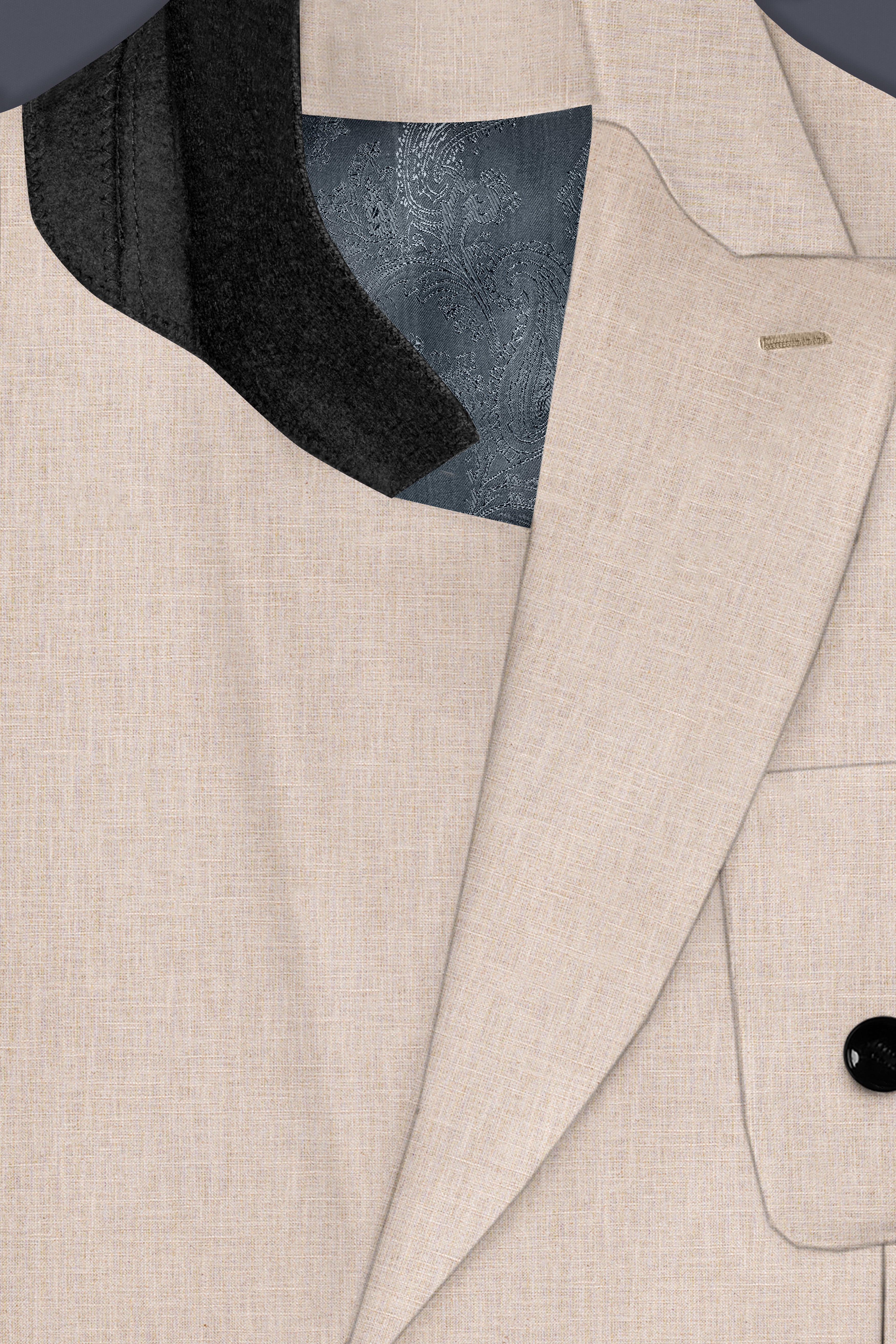 Cashmere Beige Luxurious Linen Double Breasted Sports Blazer