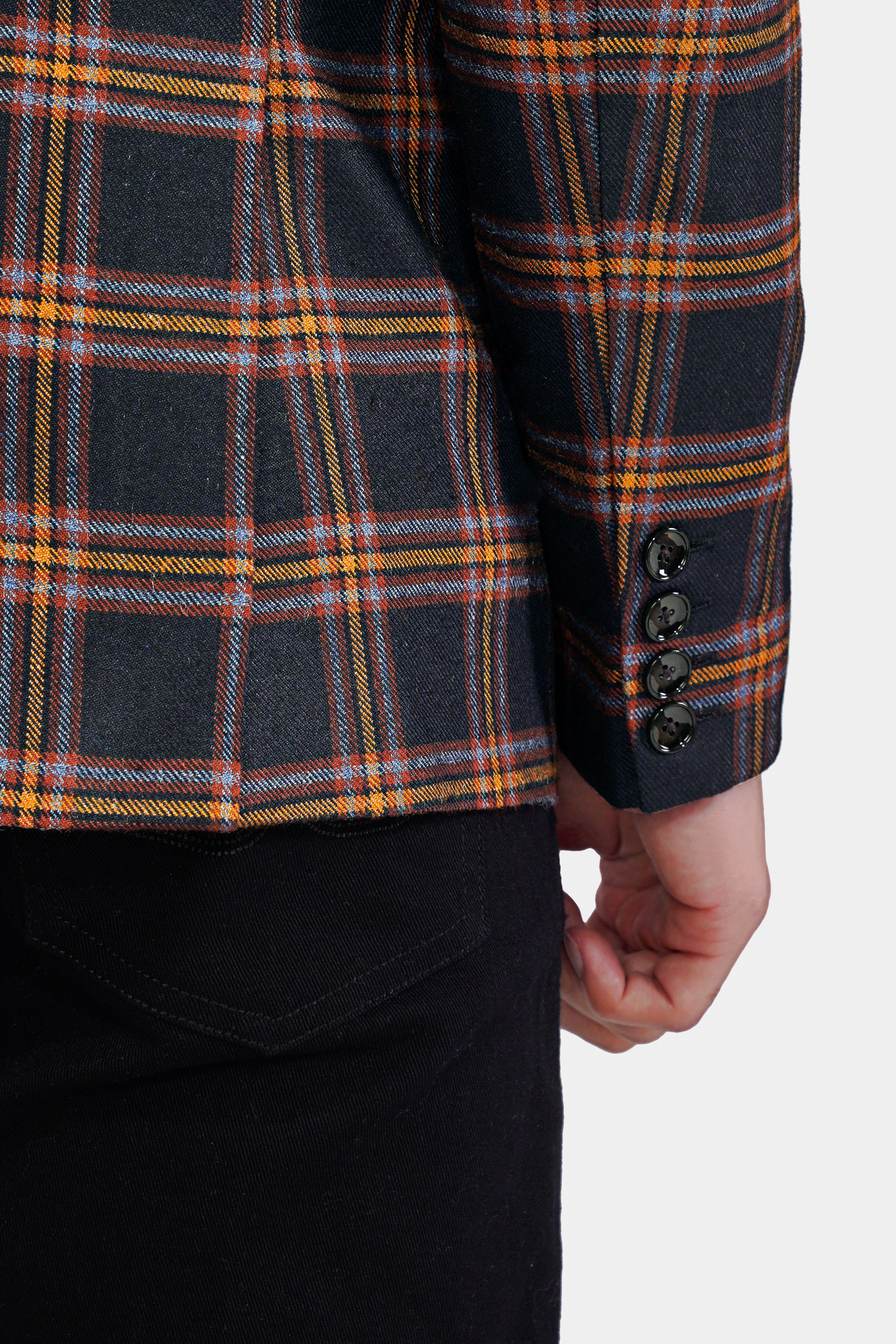 Ebony Blue and Mocha Brown Plaid Tweed Double Breasted Blazer BL3046-DB-PP-36, BL3046-DB-PP-38, BL3046-DB-PP-40, BL3046-DB-PP-42, BL3046-DB-PP-44, BL3046-DB-PP-46, BL3046-DB-PP-48, BL3046-DB-PP-50, BL3046-DB-PP-52, BL3046-DB-PP-54, BL3046-DB-PP-56, BL3046-DB-PP-58, BL3046-DB-PP-60