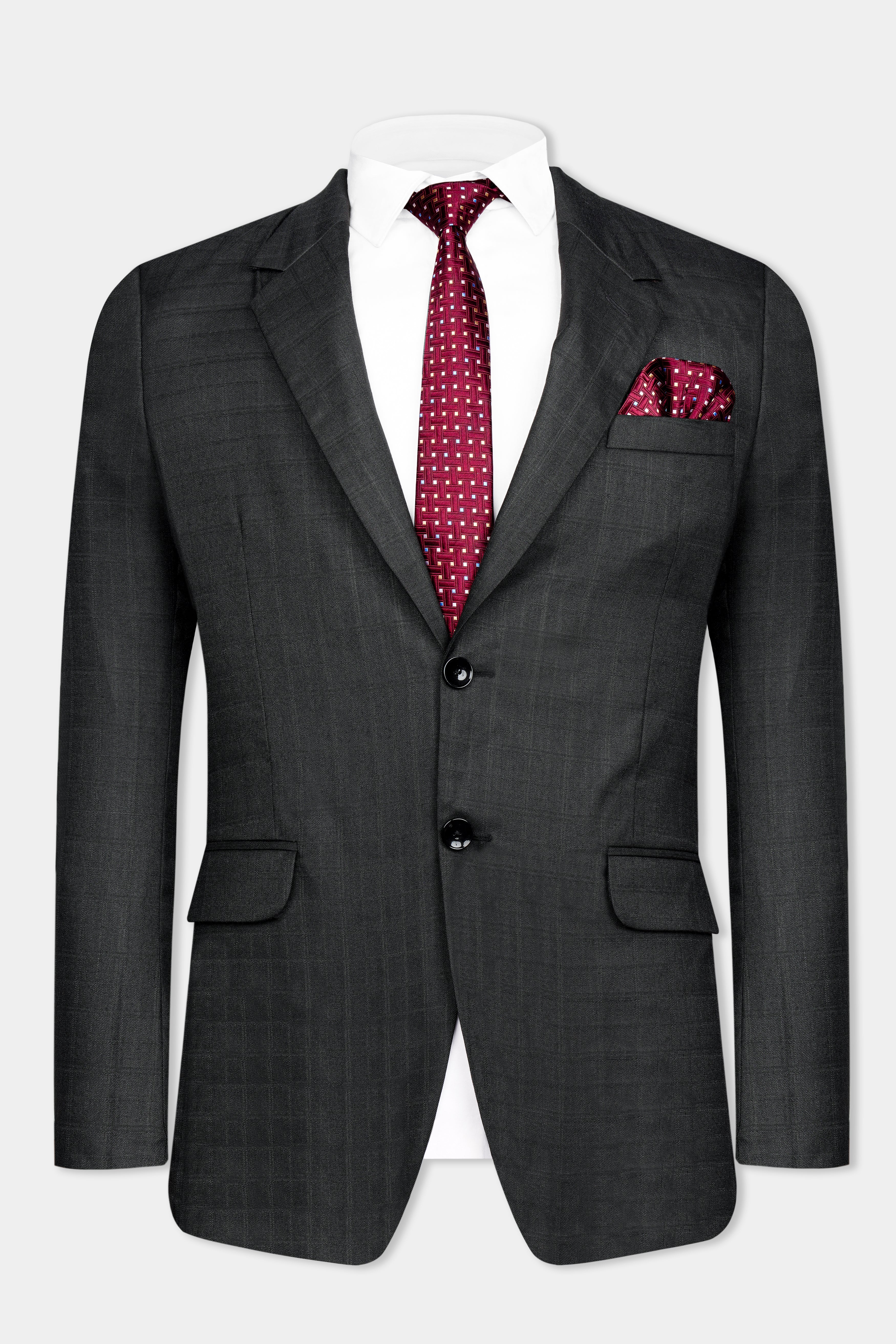 Abbey Gray Subtle Checkered Wool Rich Blazer BL3053-SB-36, BL3053-SB-38, BL3053-SB-40, BL3053-SB-42, BL3053-SB-44, BL3053-SB-46, BL3053-SB-48, BL3053-SB-50, BL3053-SB-52, BL3053-SB-54, BL3053-SB-56, BL3053-SB-58, BL3053-SB-60