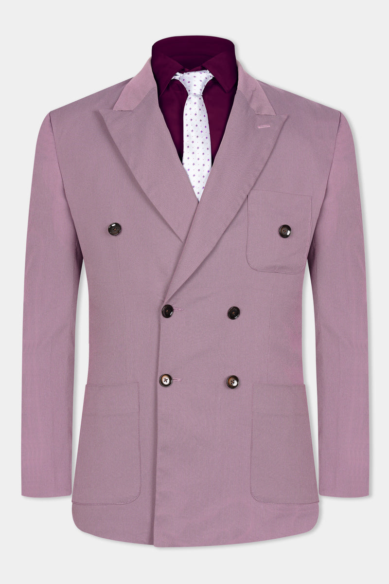 Orchid Lavender Premium Cotton Double Breasted Sports Blazer