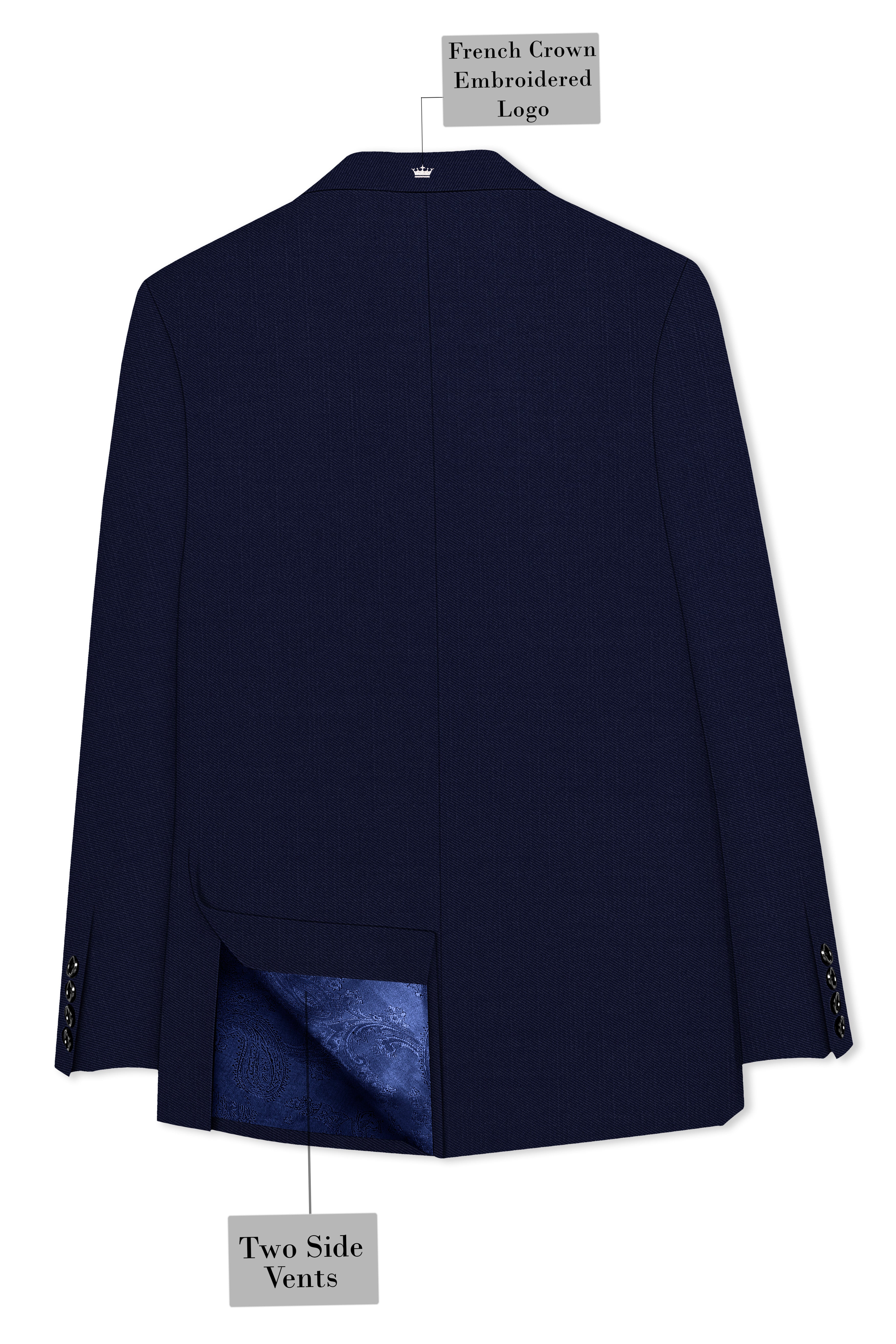 Cloud Burst Blue Wool Rich Double Breasted Sports Blazer