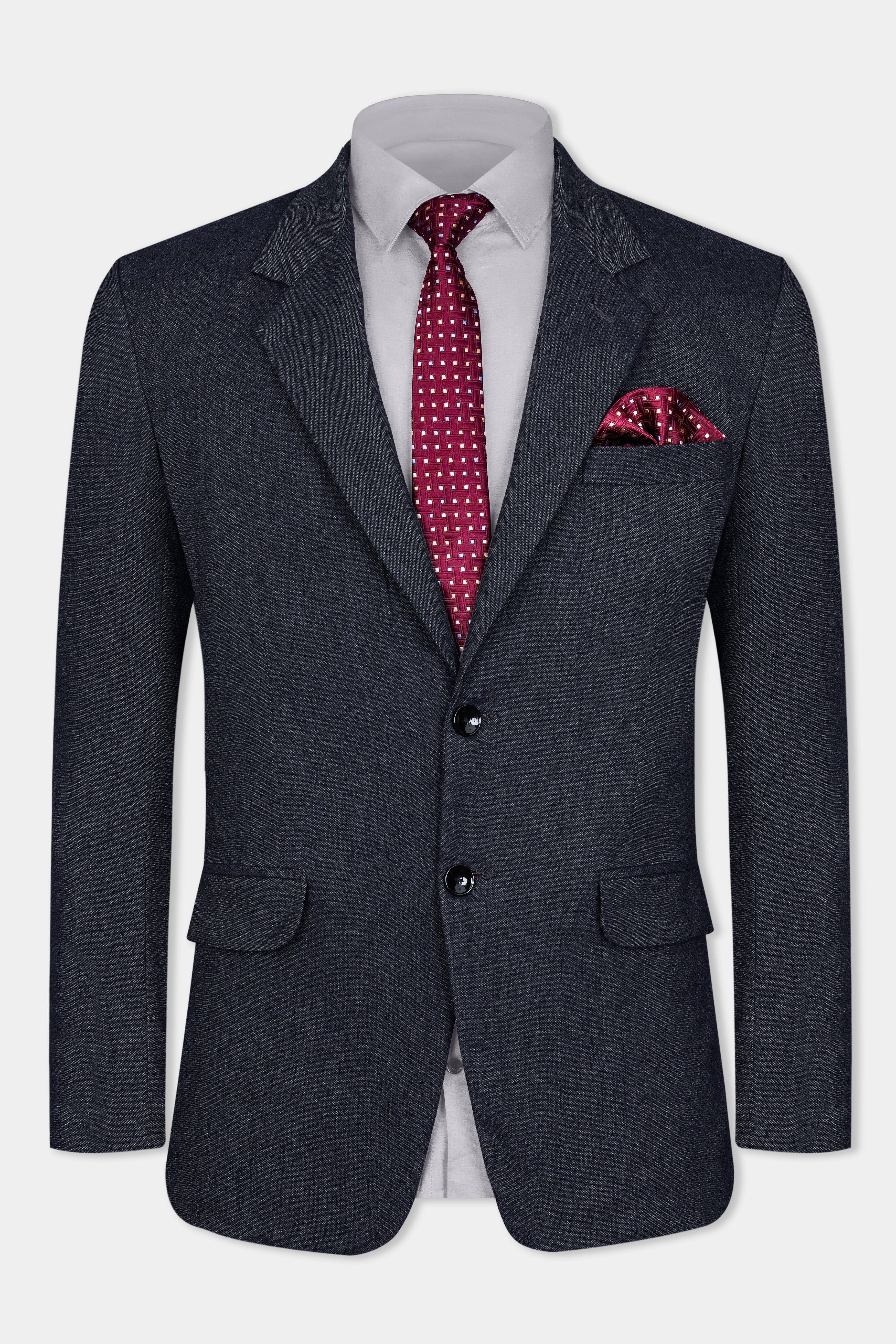 Delft Gray Wool Rich Single Breasted Blazer BL3092-SB-36, BL3092-SB-38, BL3092-SB-40, BL3092-SB-42, BL3092-SB-44, BL3092-SB-46, BL3092-SB-48, BL3092-SB-50, BL3092-SB-52, BL3092-SB-54, BL3092-SB-56, BL3092-SB-58, BL3092-SB-60