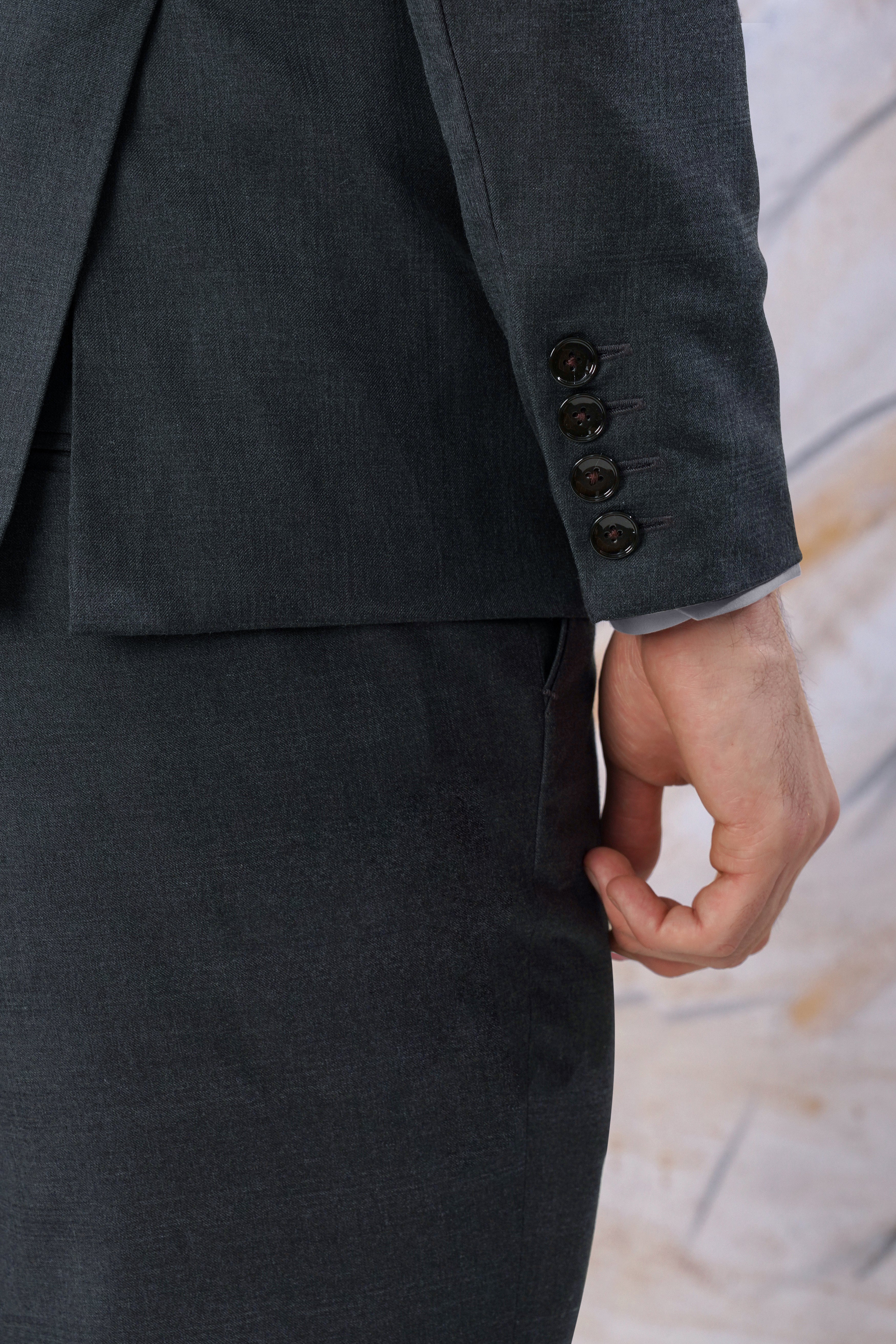 Thunder Gray Checkered Wool Rich Double Breasted Blazer BL3093-DB-36, BL3093-DB-38, BL3093-DB-40, BL3093-DB-42, BL3093-DB-44, BL3093-DB-46, BL3093-DB-48, BL3093-DB-50, BL3093-DB-52, BL3093-DB-54, BL3093-DB-56, BL3093-DB-58, BL3093-DB-60