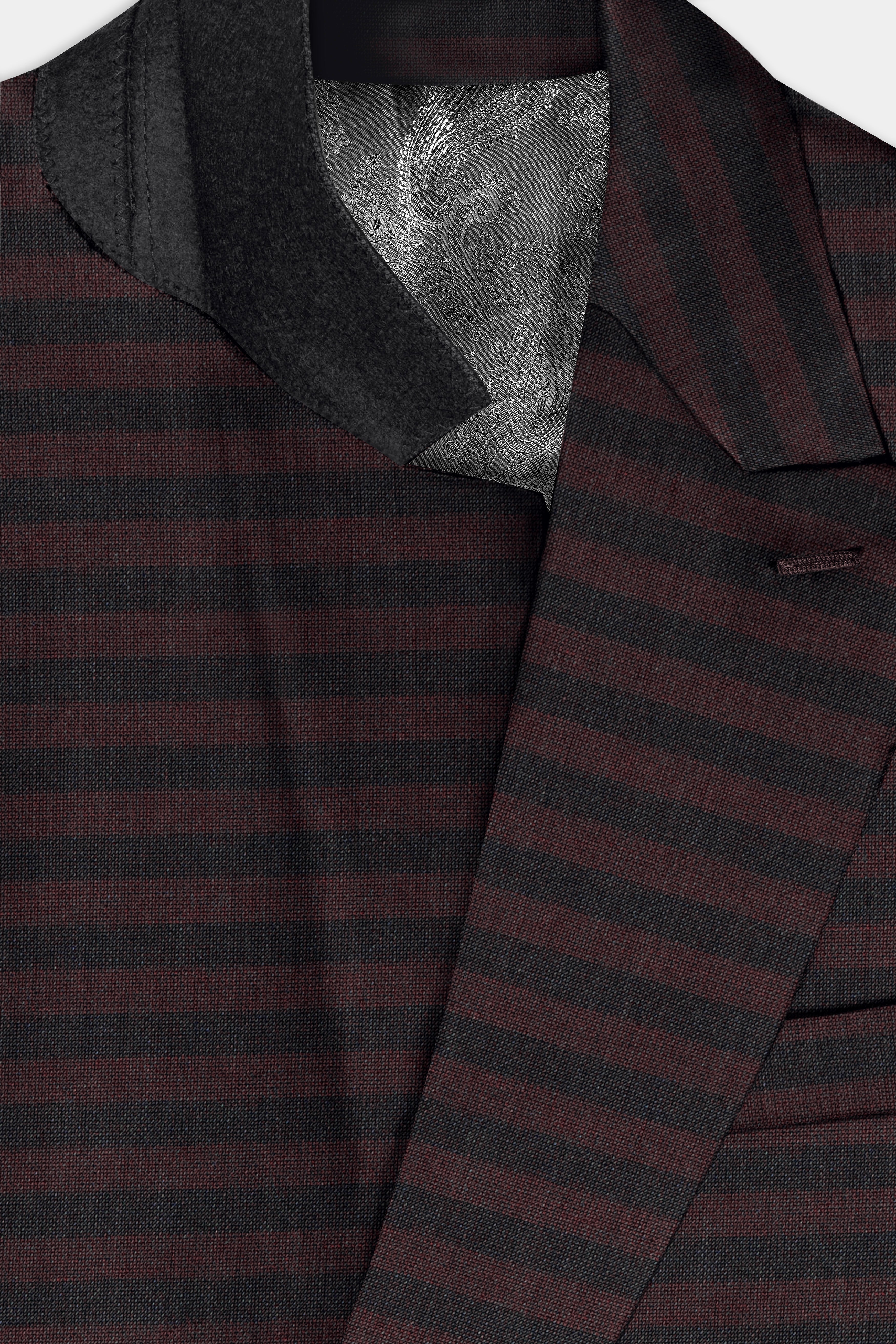 Gondola Brown and Mirage Blue Striped Wool Rich Double Breasted Sports Blazer