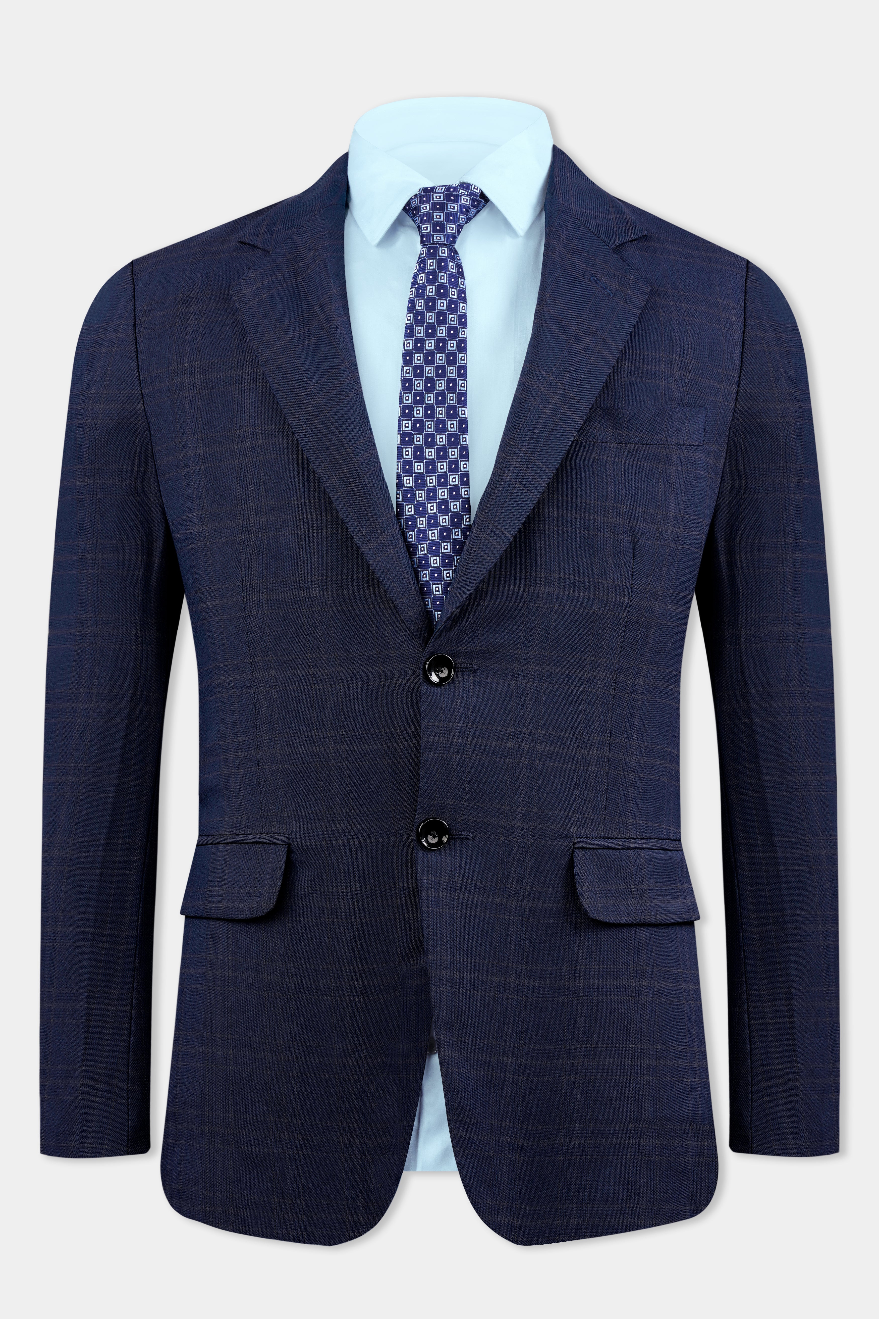Thunder Blue Plaid Wool Rich Blazer BL3129-SB-36, BL3129-SB-38, BL3129-SB-40, BL3129-SB-42, BL3129-SB-44, BL3129-SB-46, BL3129-SB-48, BL3129-SB-50, BL3129-SB-52, BL3129-SB-54, BL3129-SB-56, BL3129-SB-58, BL3129-SB-60
