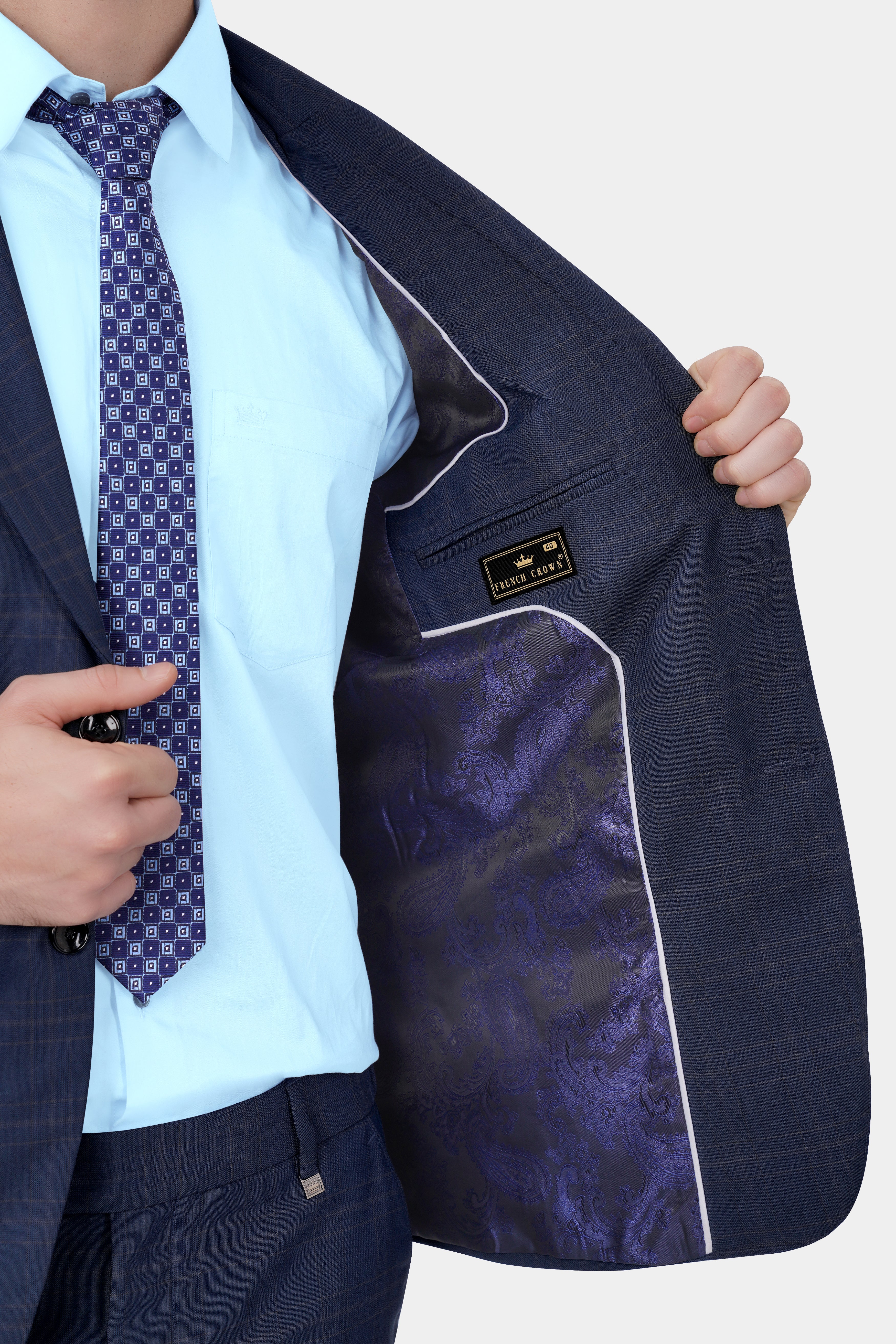 Thunder Blue Plaid Wool Rich Blazer BL3129-SB-36, BL3129-SB-38, BL3129-SB-40, BL3129-SB-42, BL3129-SB-44, BL3129-SB-46, BL3129-SB-48, BL3129-SB-50, BL3129-SB-52, BL3129-SB-54, BL3129-SB-56, BL3129-SB-58, BL3129-SB-60
