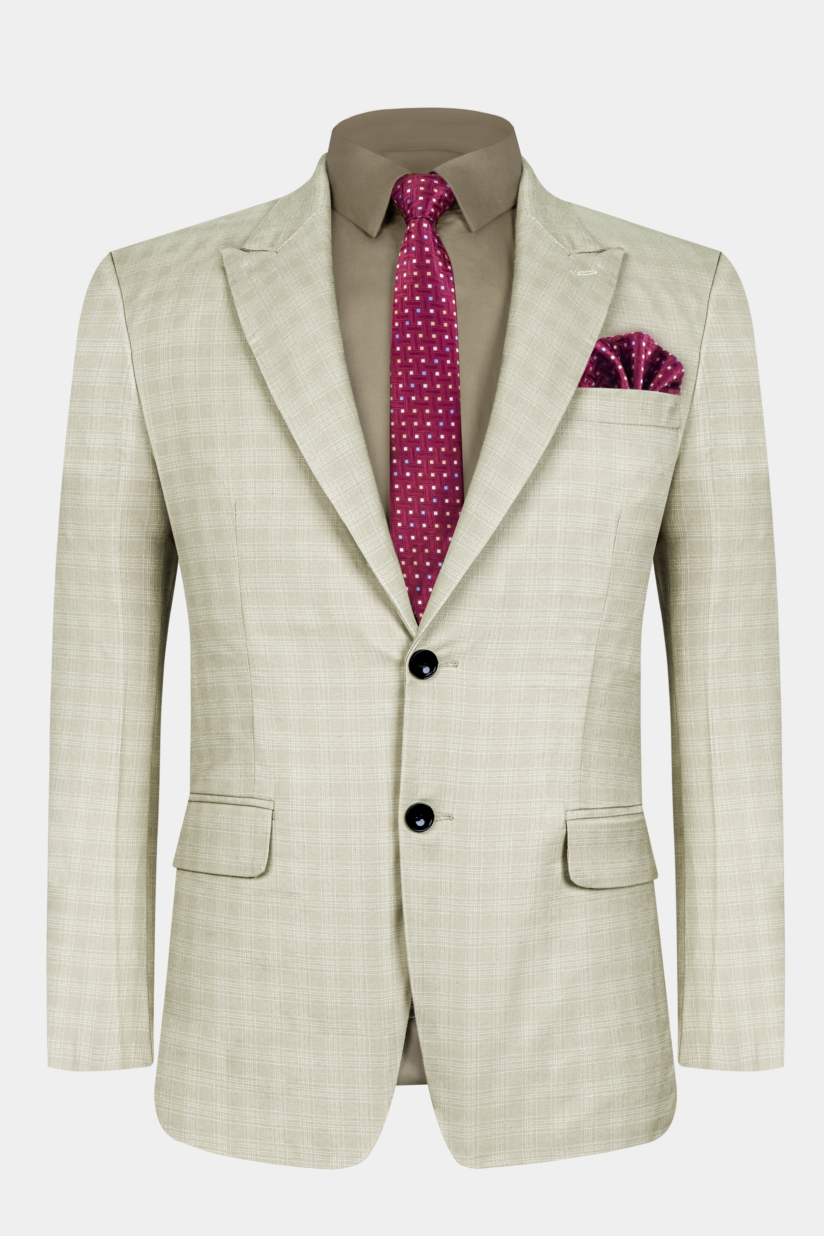 Bone Cream Subtle Plaid Woolrich Blazer BL3140-SBP-36, BL3140-SBP-38, BL3140-SBP-40, BL3140-SBP-42, BL3140-SBP-44, BL3140-SBP-46, BL3140-SBP-48, BL3140-SBP-50, BL3140-SBP-52, BL3140-SBP-54, BL3140-SBP-56, BL3140-SBP-58, BL3140-SBP-60