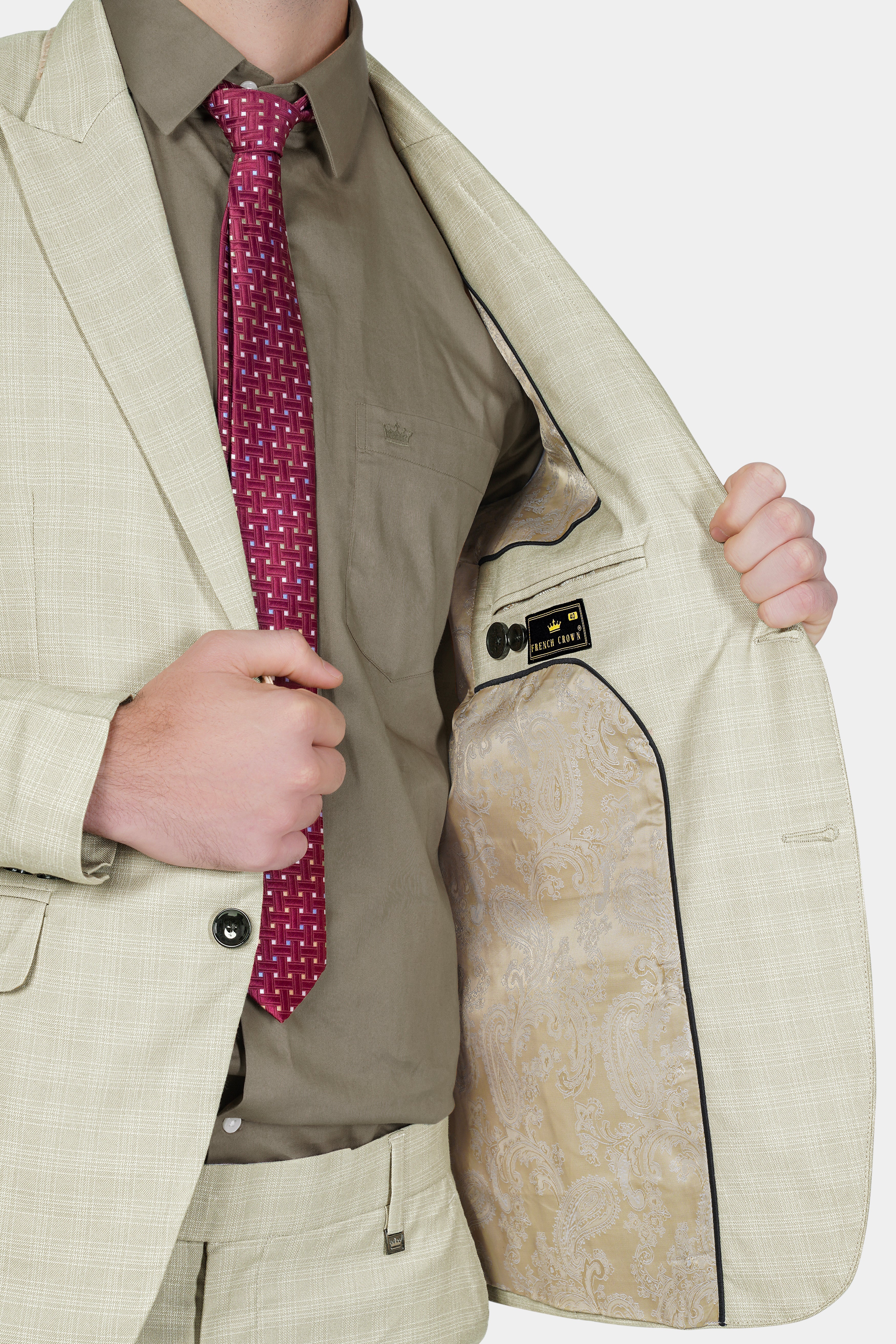 Bone Cream Subtle Plaid Woolrich Blazer BL3140-SBP-36, BL3140-SBP-38, BL3140-SBP-40, BL3140-SBP-42, BL3140-SBP-44, BL3140-SBP-46, BL3140-SBP-48, BL3140-SBP-50, BL3140-SBP-52, BL3140-SBP-54, BL3140-SBP-56, BL3140-SBP-58, BL3140-SBP-60