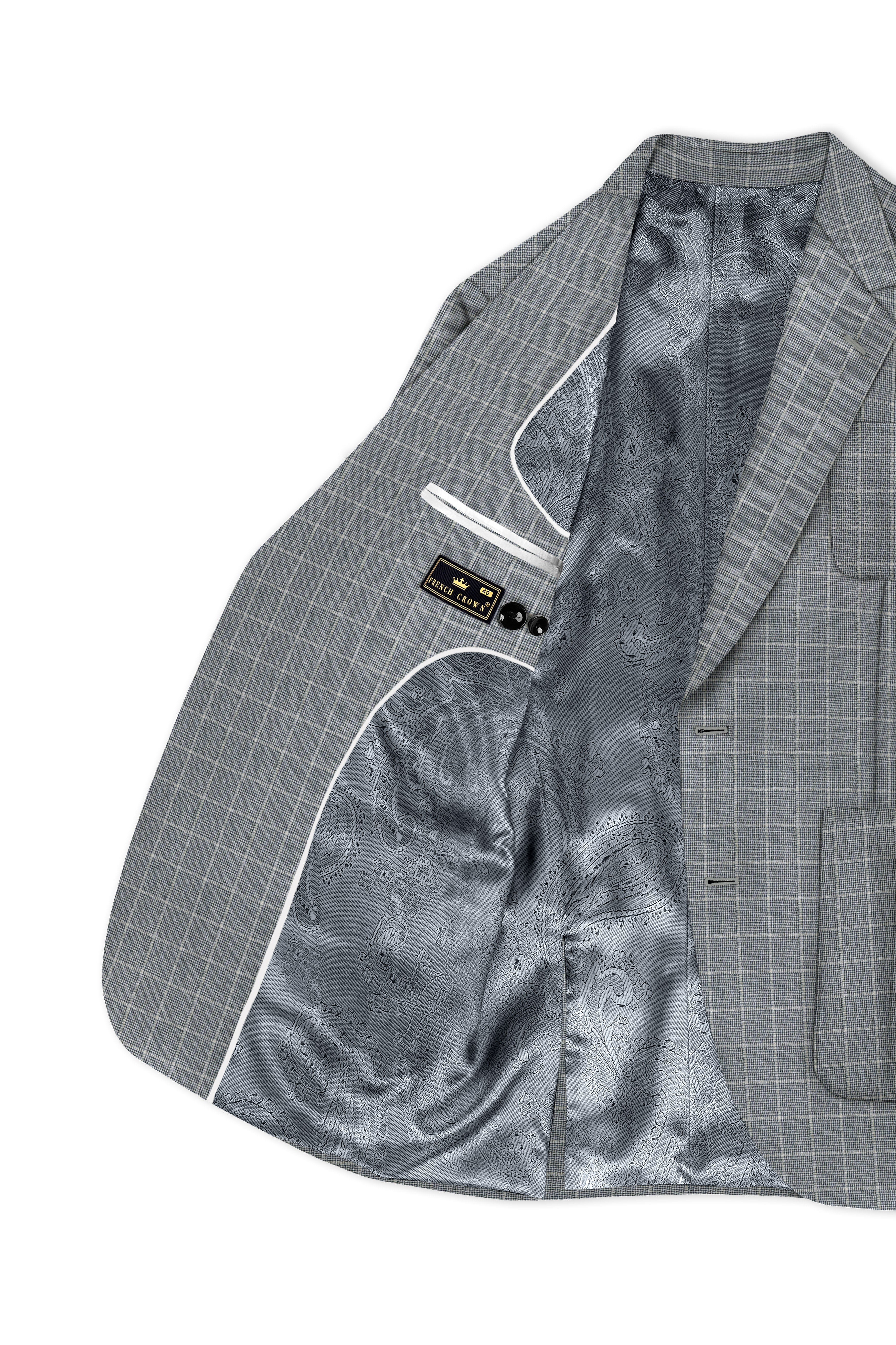 Boulder Gray Windowpane Wool Rich Sports Blazer