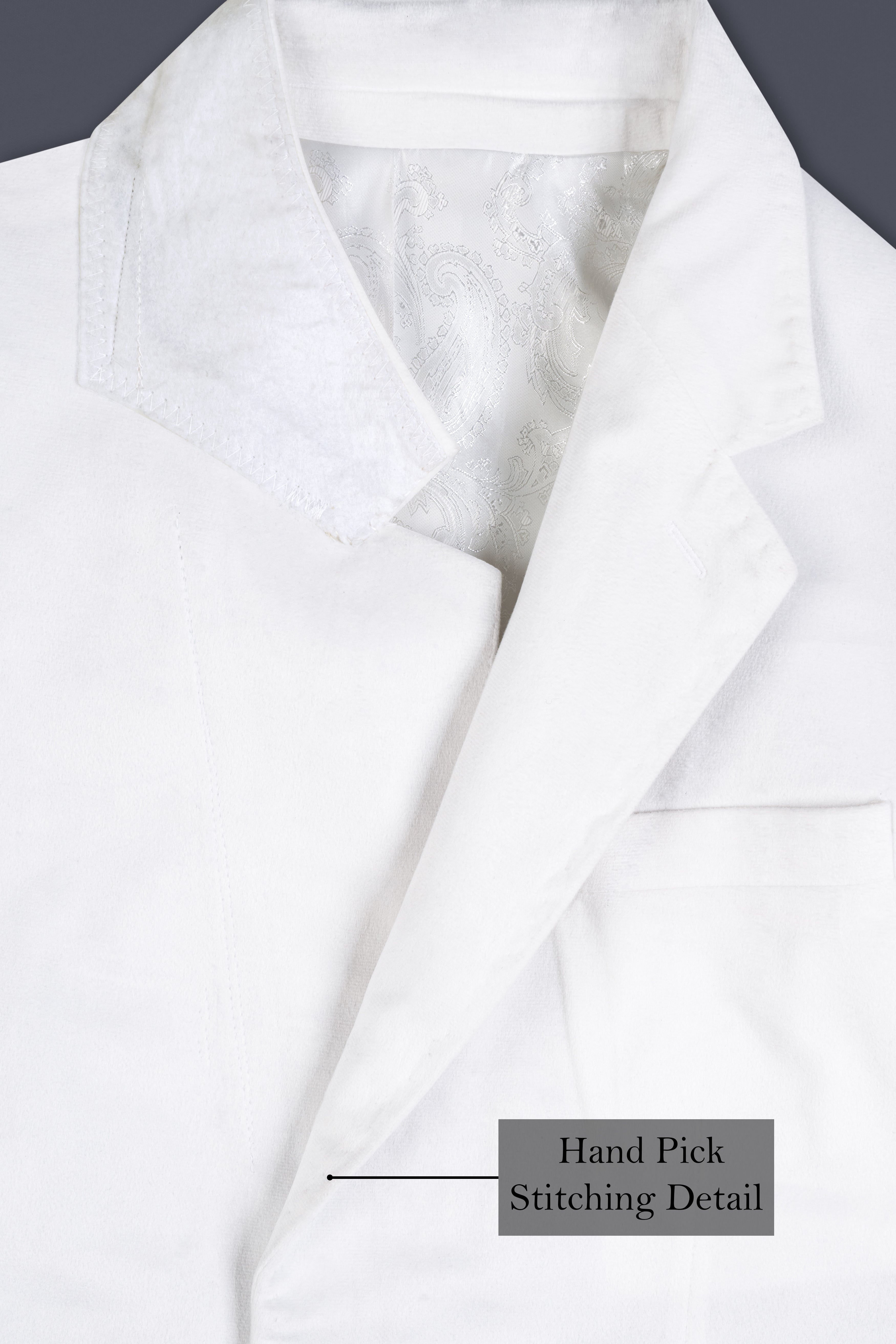 Bright White Velvet Blazer