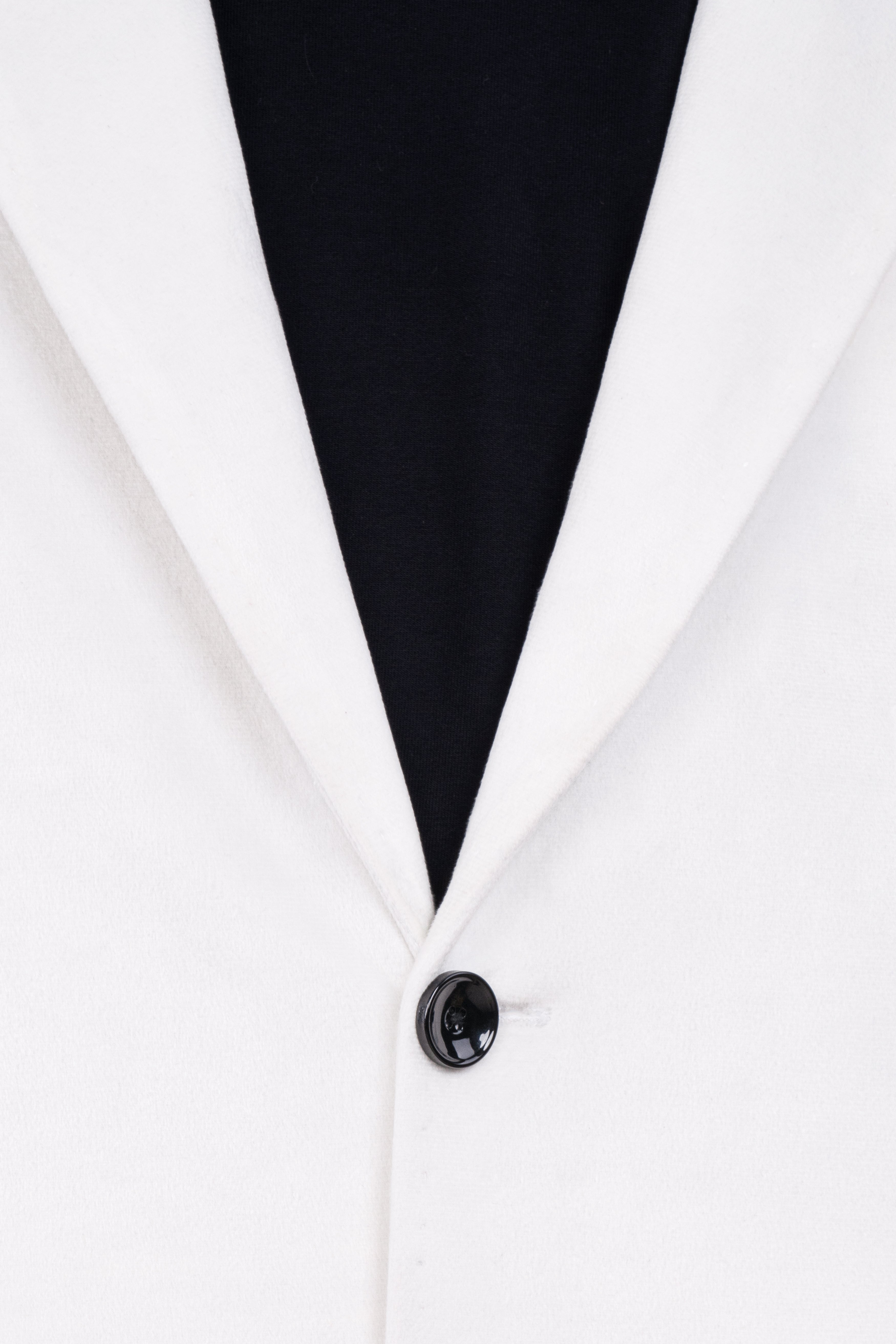 Bright White Velvet Blazer