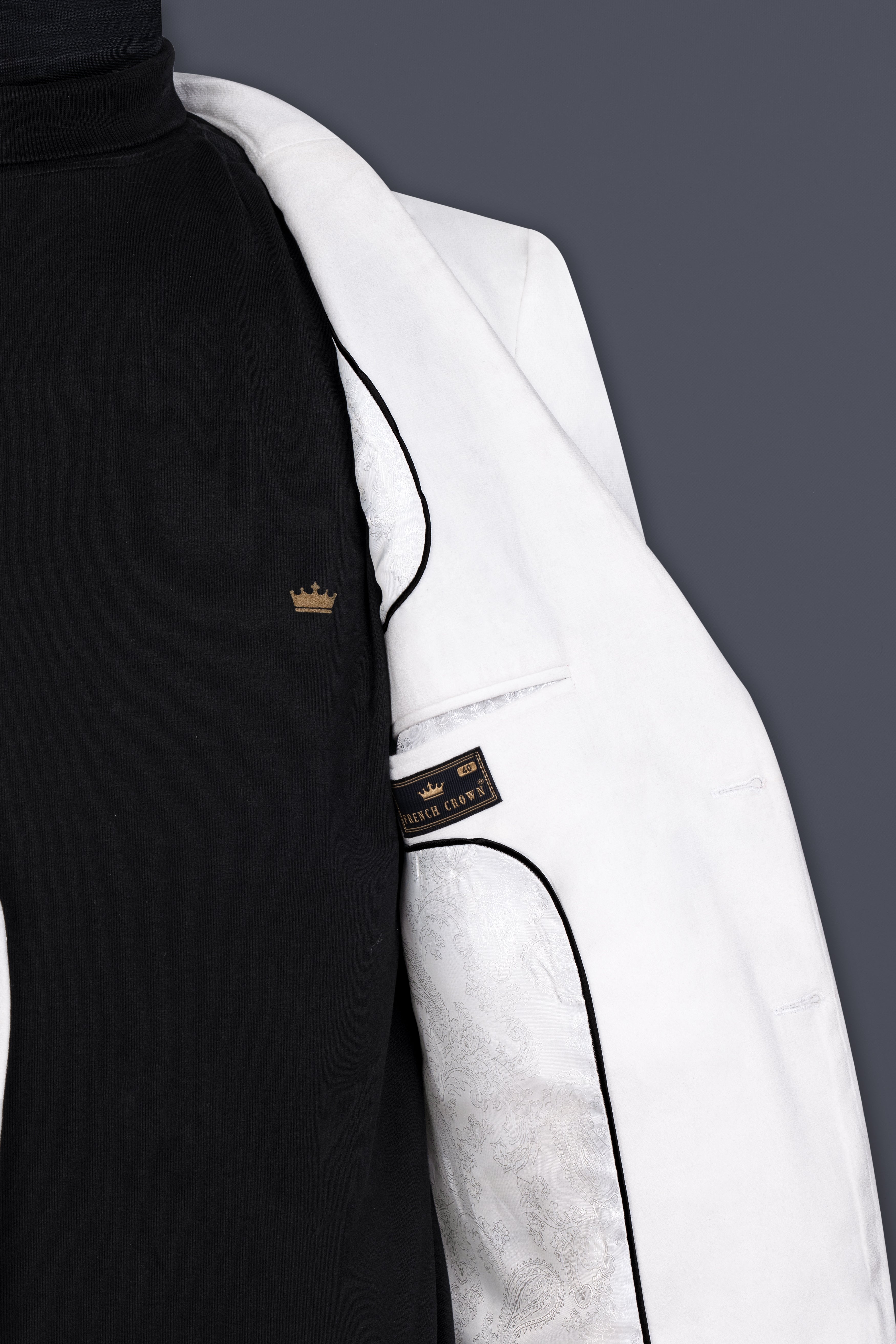 Bright White Velvet Blazer