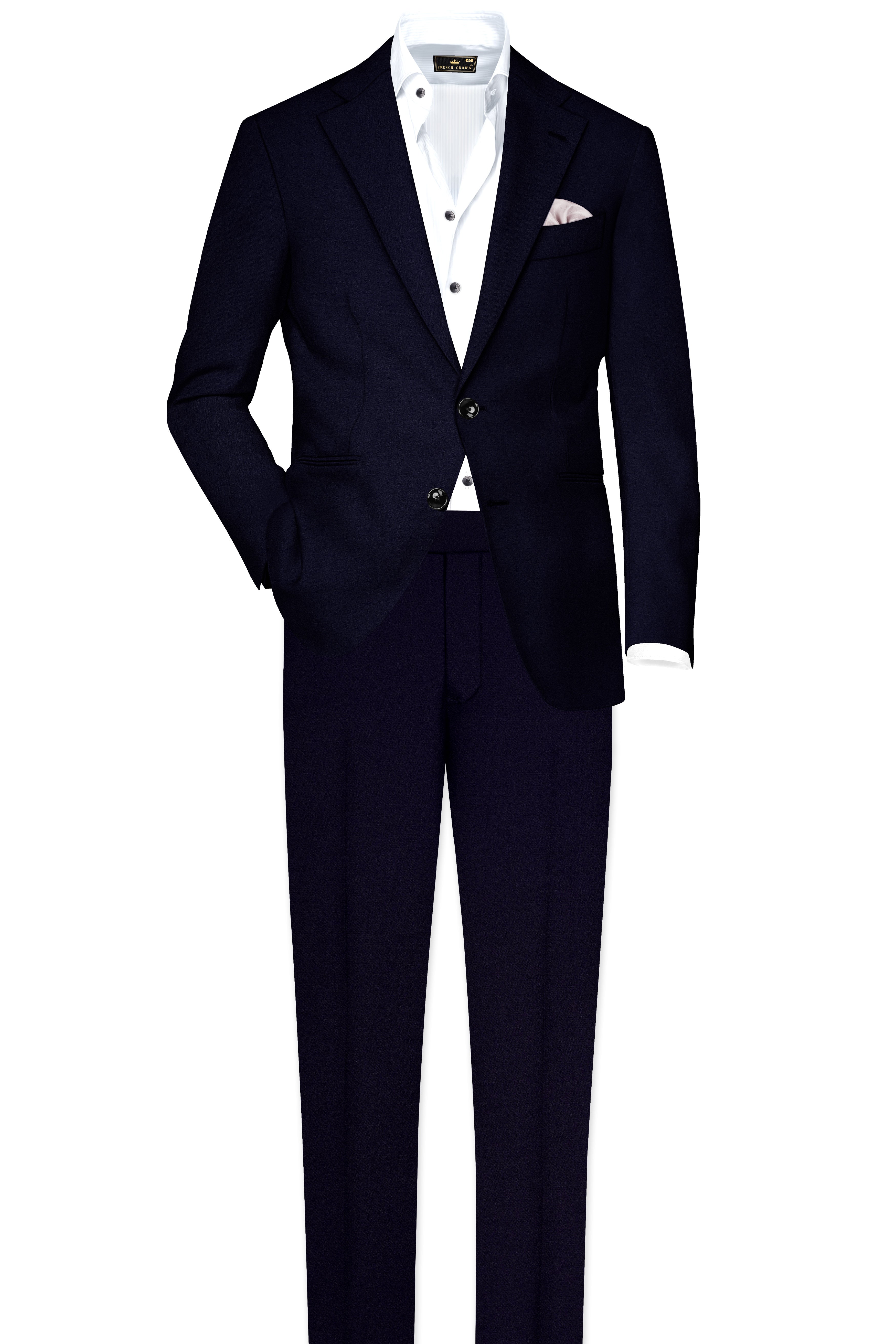 Vistaro-Korean Blue (The Best Blue We Have) 4-Way Stretch Wool Rich Slight Stretch Blazer