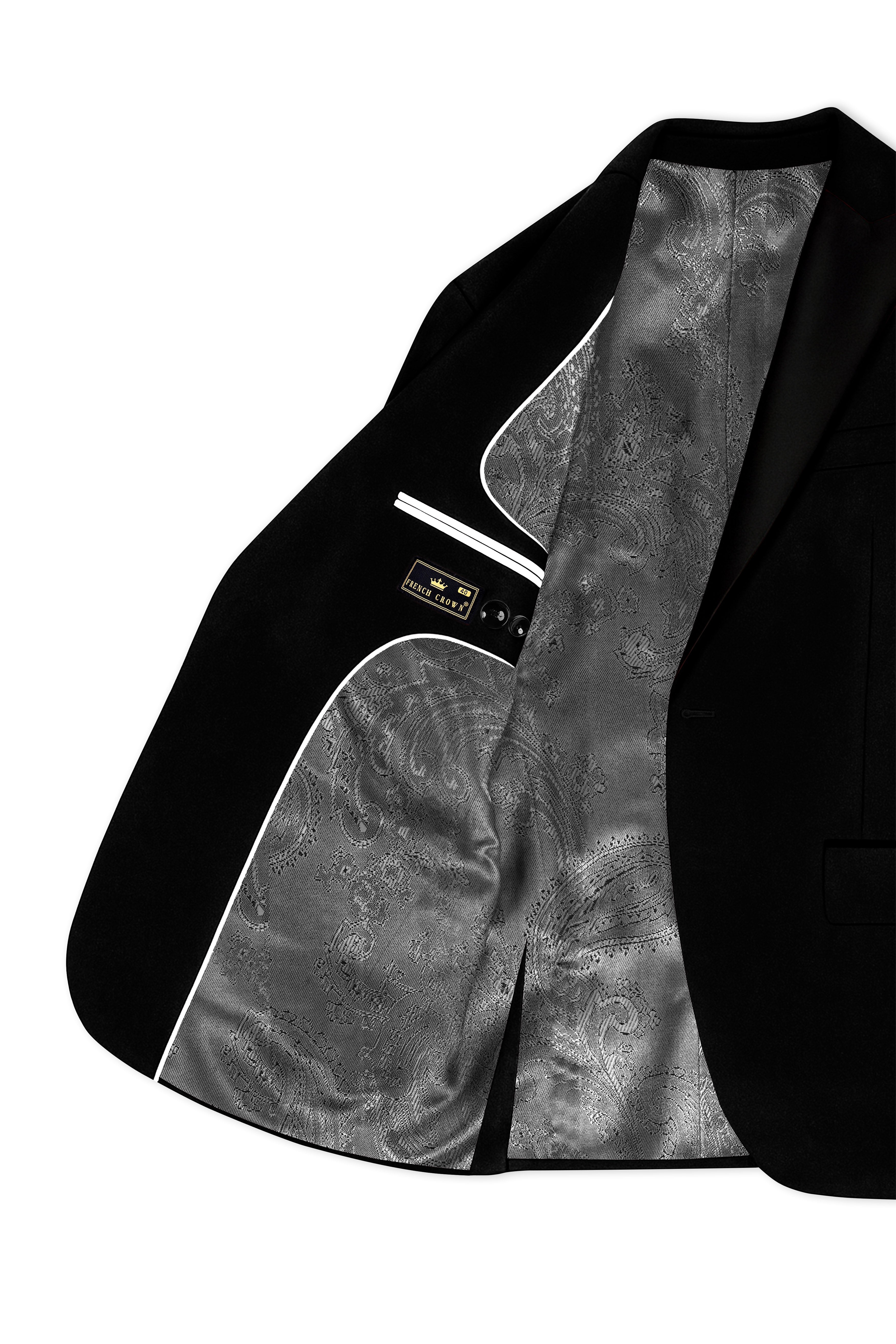 Jade Black Velvet Tuxedo Blazer