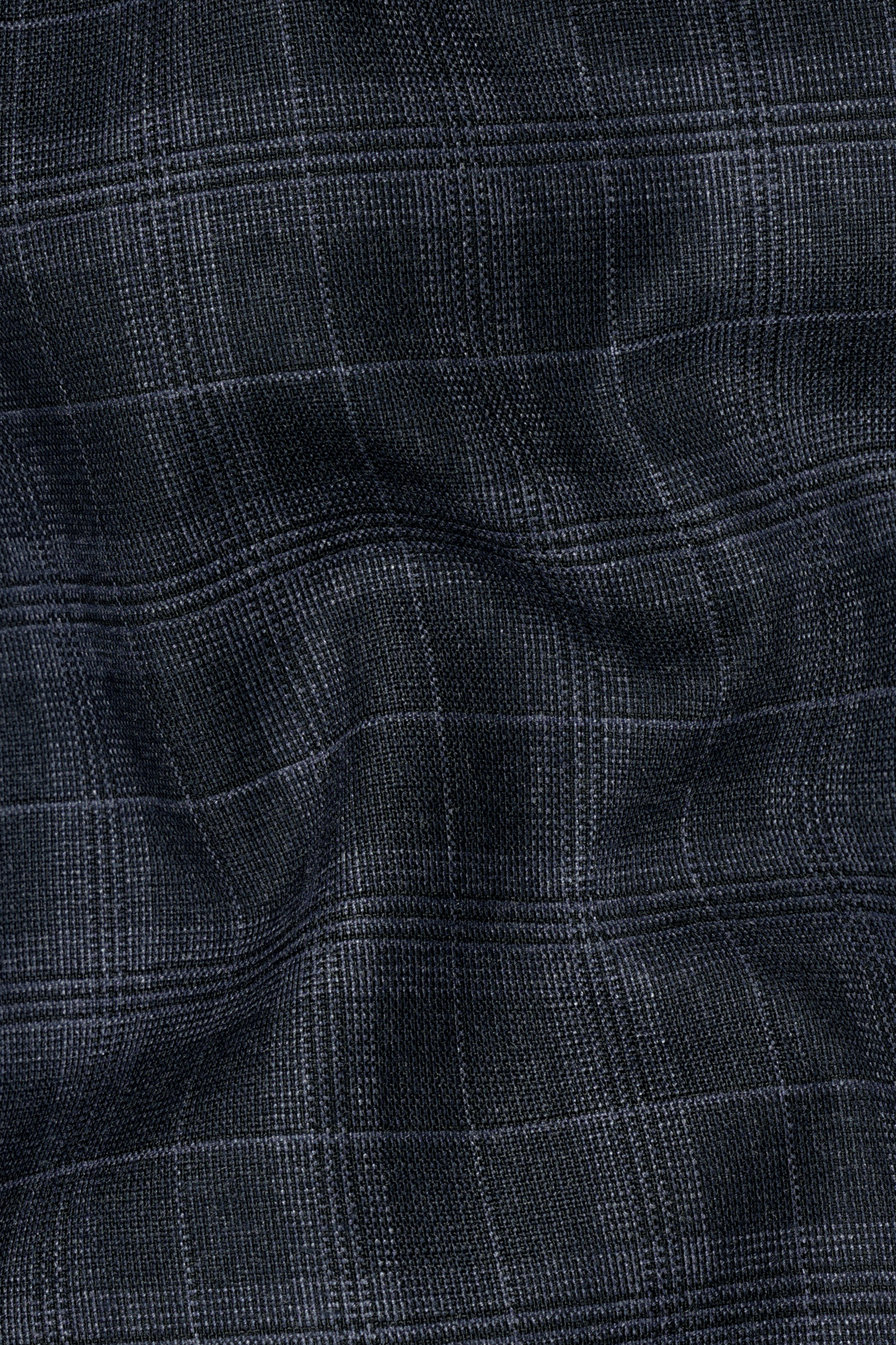 Iridium Gray With Mobster Gray Plaid Wool Rich Double Breasted Blazer