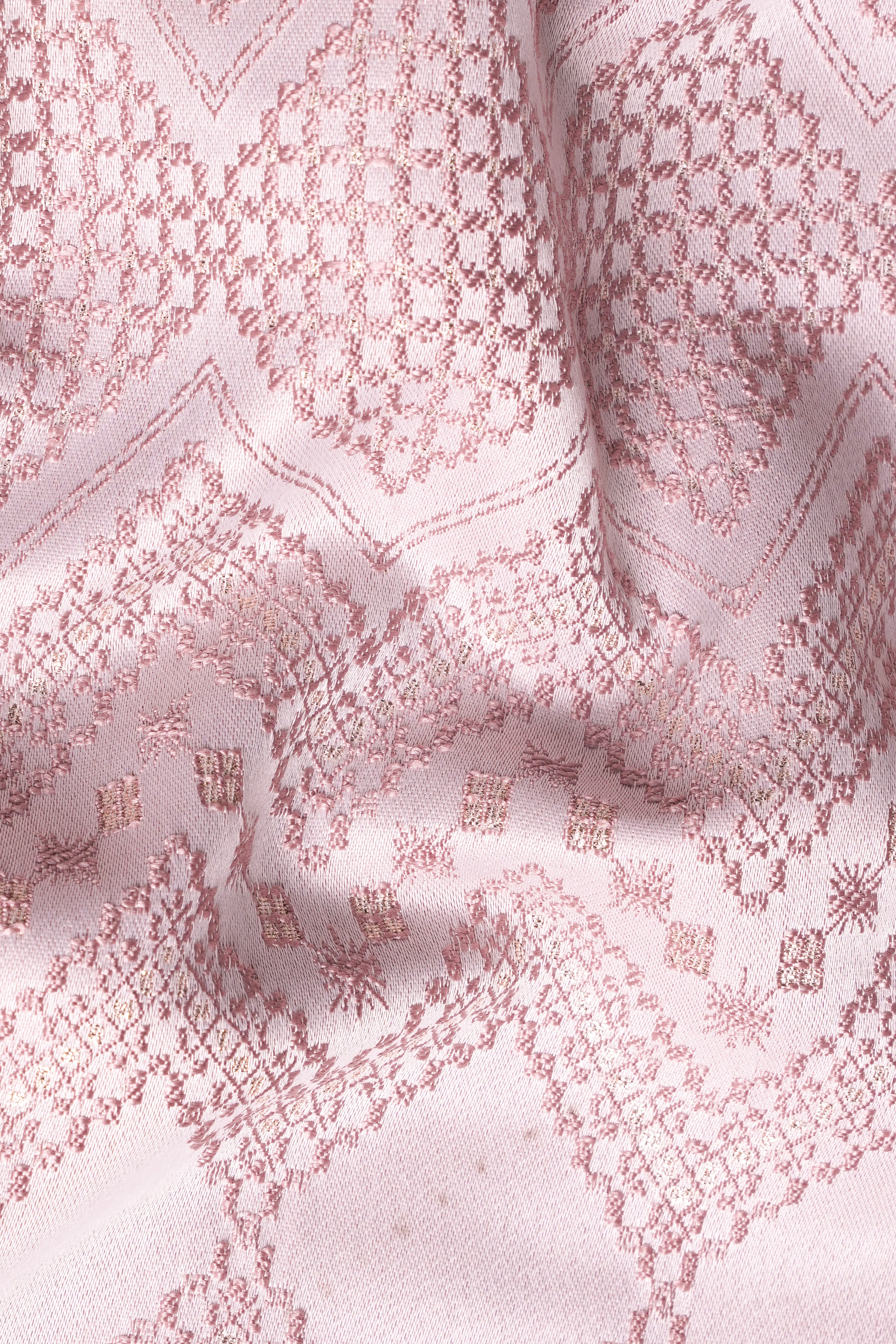 Blossom Pink Thread and Chevron Sequin Embroidered Cross Buttoned Bandhgala Jodhpuri BL3486-CBG-36, BL3486-CBG-38, BL3486-CBG-40, BL3486-CBG-42, BL3486-CBG-44, BL3486-CBG-46, BL3486-CBG-48, BL3486-CBG-50, BL3486-CBG-52, BL3486-CBG-54, BL3486-CBG-56, BL3486-CBG-58, BL3486-CBG-60